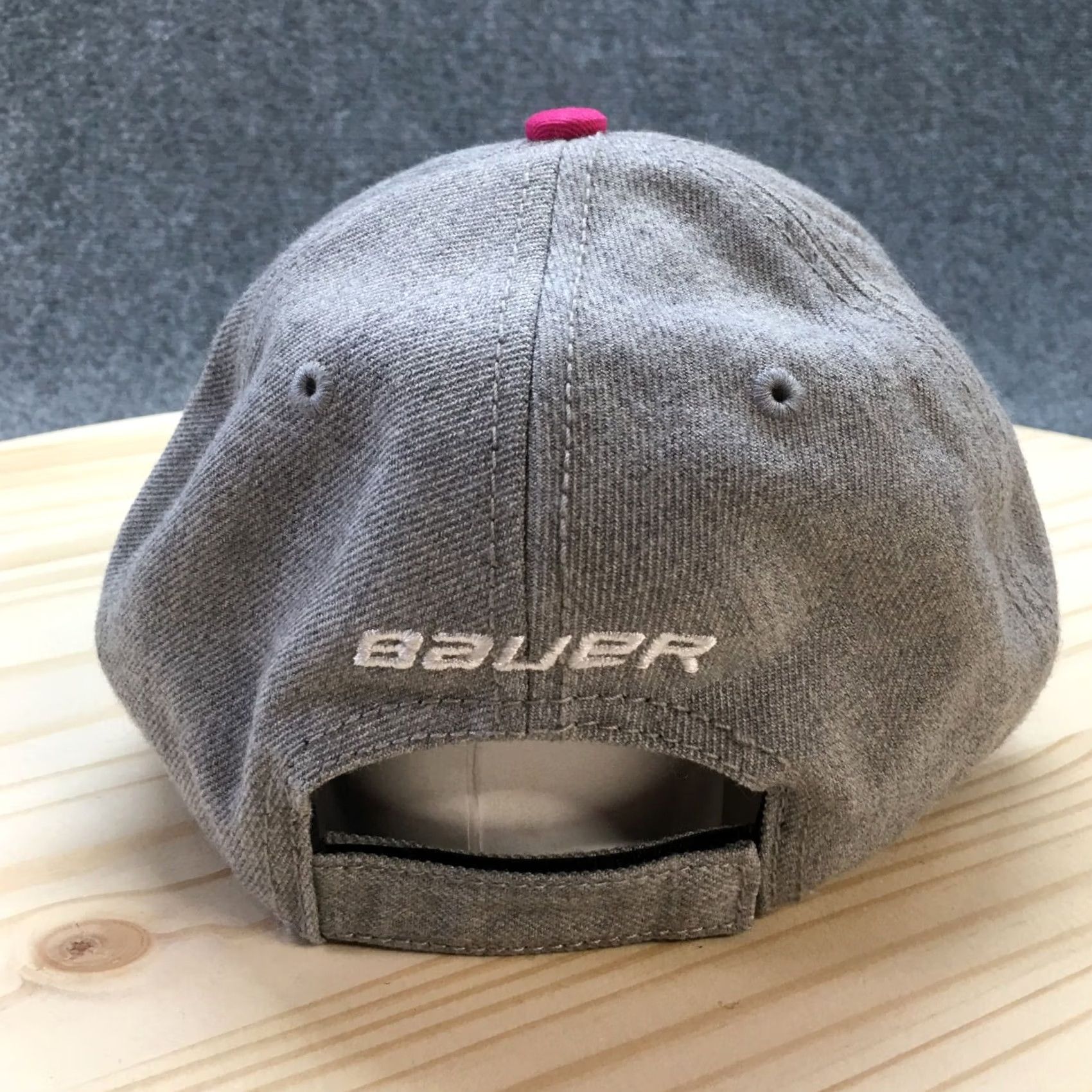 Vintage Bauer Hockey Mom Baseball Cap Hat Womens Gray Pink One Size New Era Curved Brim Size ONE SIZE - 6 Thumbnail