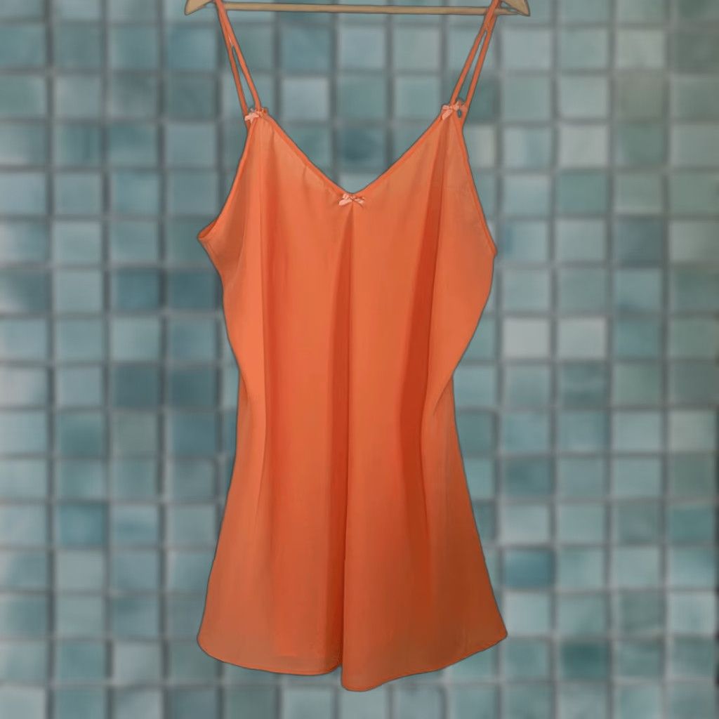 Vintage Ashley Stewart Women’s Orange Slip Dress Midi A-Line XL Orange Women Mens? Size XL / US 12-14 / IT 48-50 - 1 Thumbnail