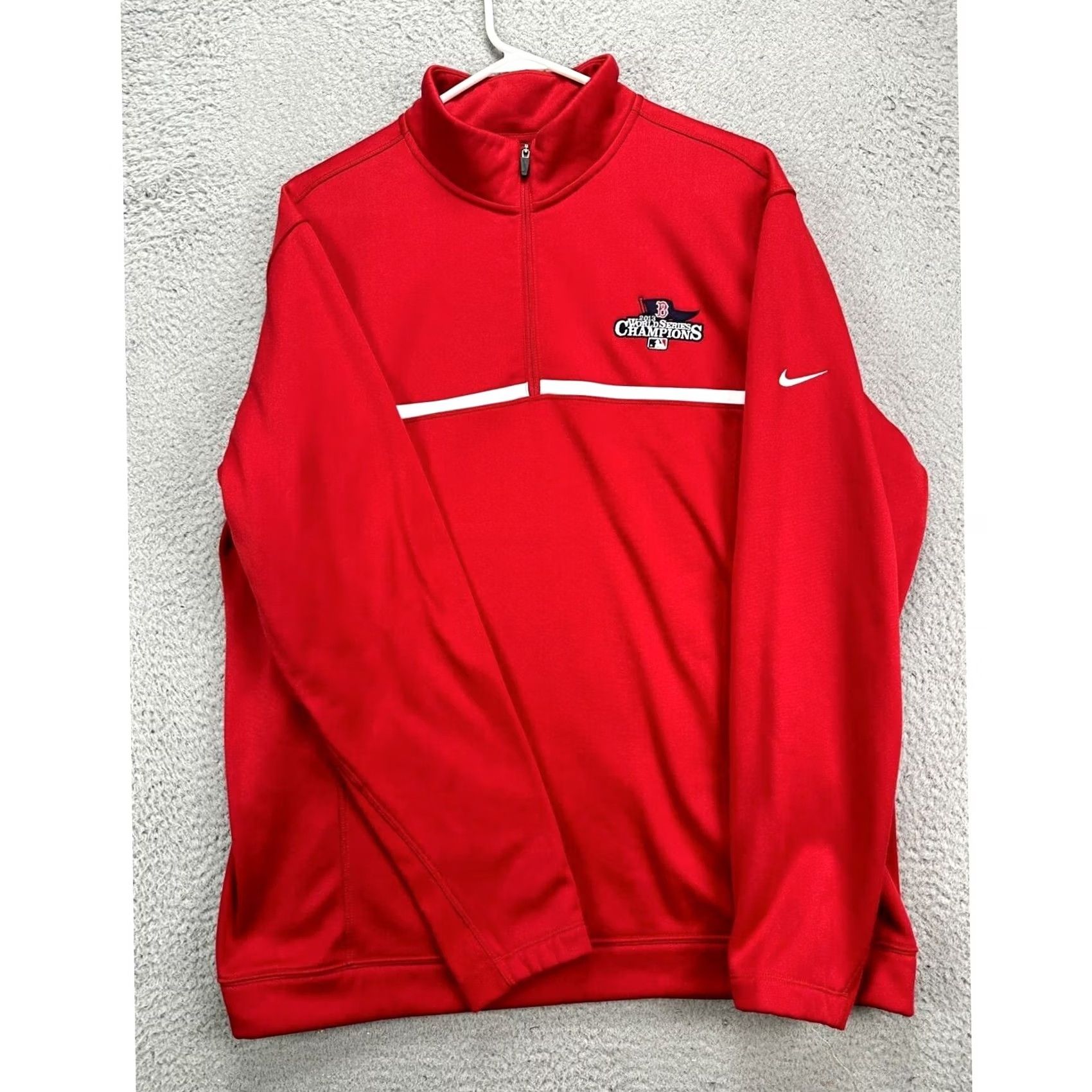 Nike Nike Boston Red Sox Sweater Mens Large Therma-Fit Tour Performance Pullover Sweatshirt Red 1/4 Zip Outdoor Mens Size US L / EU 52-54 / 3 - 3 Thumbnail