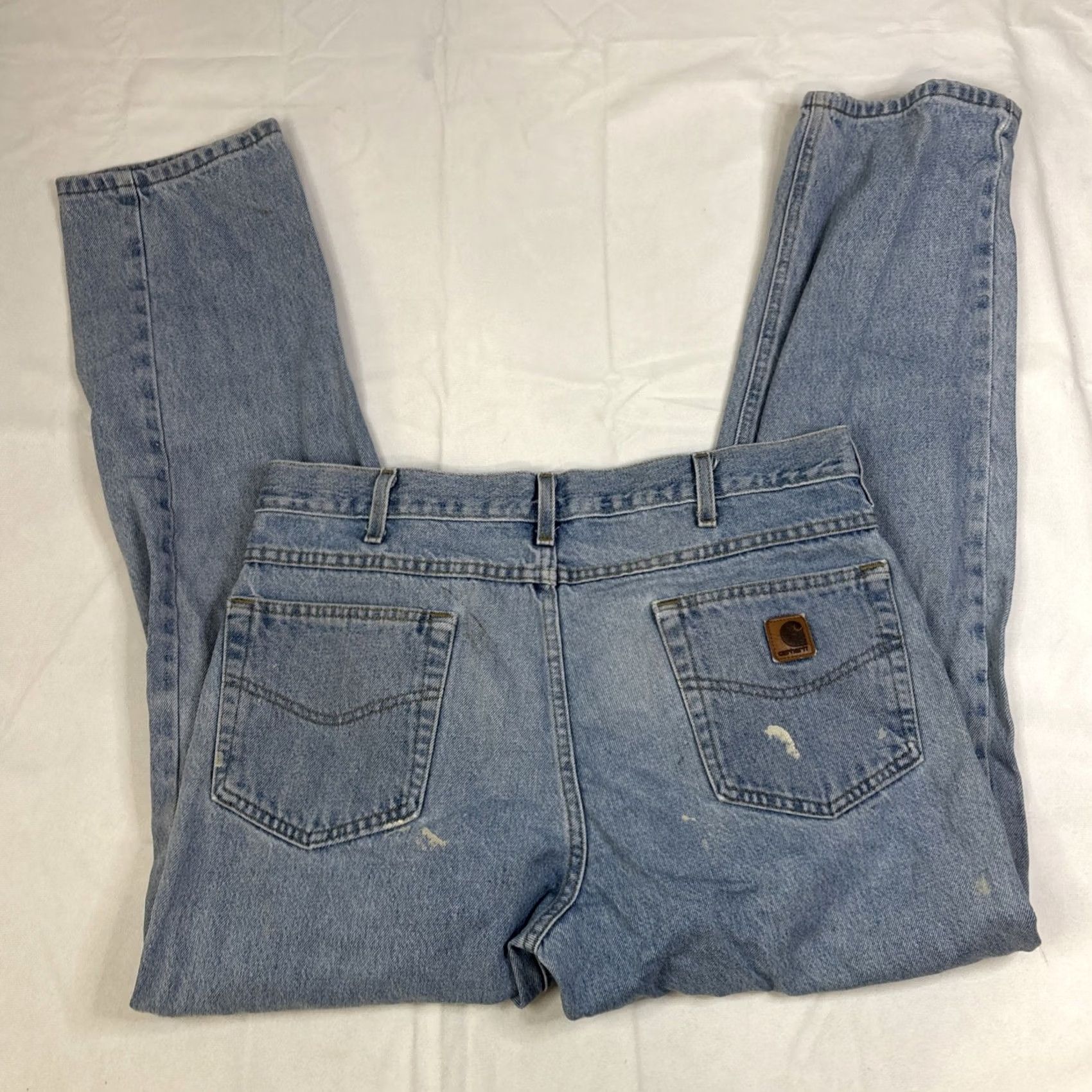 Carhartt VINTAGE Carhartt Jeans Men’s 36x32 Light Blue Distressed Straight Leg Men 36 Blue Distressed Straight Jeans Size US 36 / EU 52 - 4 Thumbnail