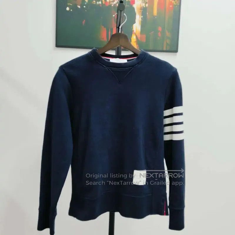 Thom Browne Thom Browne Navy Cotton Long Sleeve Sweatshirt . Size US S / EU 44-46 / 1 - 1 Thumbnail