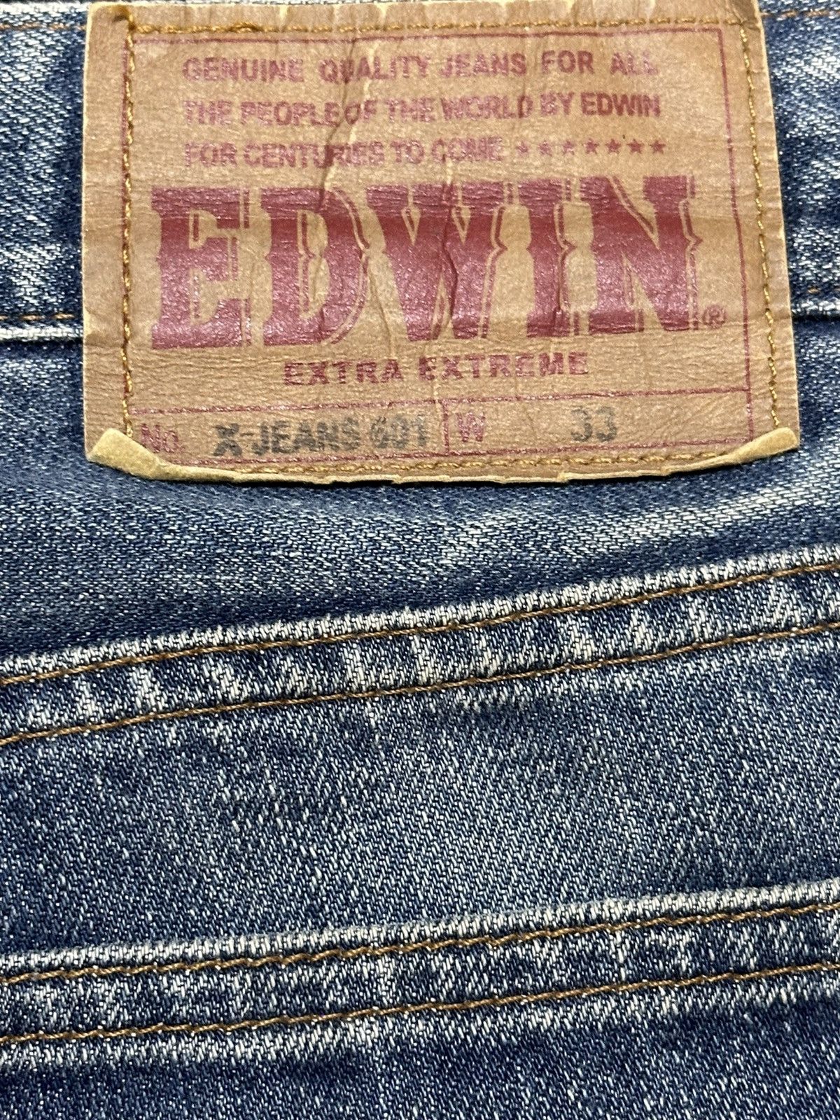 Edwin Vintage Edwin 601 Blue Faded Wash Style Wide Leg Jeans Size US 32 / EU 48 - 9 Thumbnail