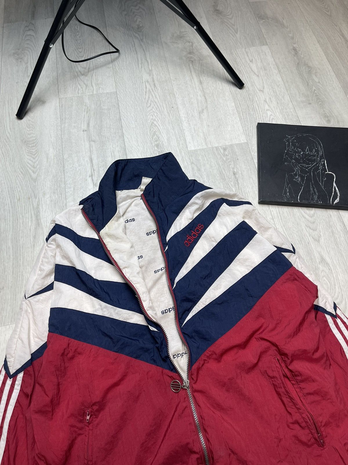 Adidas × Vintage Vintage Adidas Big Logo Light Jacket 90s Size US L / EU 52-54 / 3 - 10 Thumbnail