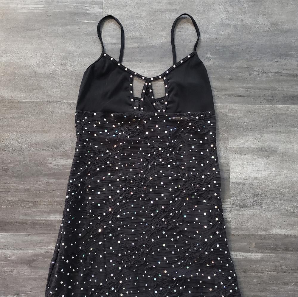 Designer Black Sequin Detailed Tu Shy Long Lingerie Nightie Size ONE SIZE - 2 Thumbnail