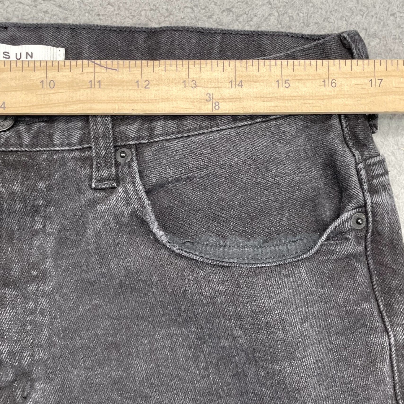 Pacsun Pacsun Jeans 33x21 Black Crop Indie Skater Academia Grunge Stacked Skinny Mens Size US 33 - 3 Thumbnail