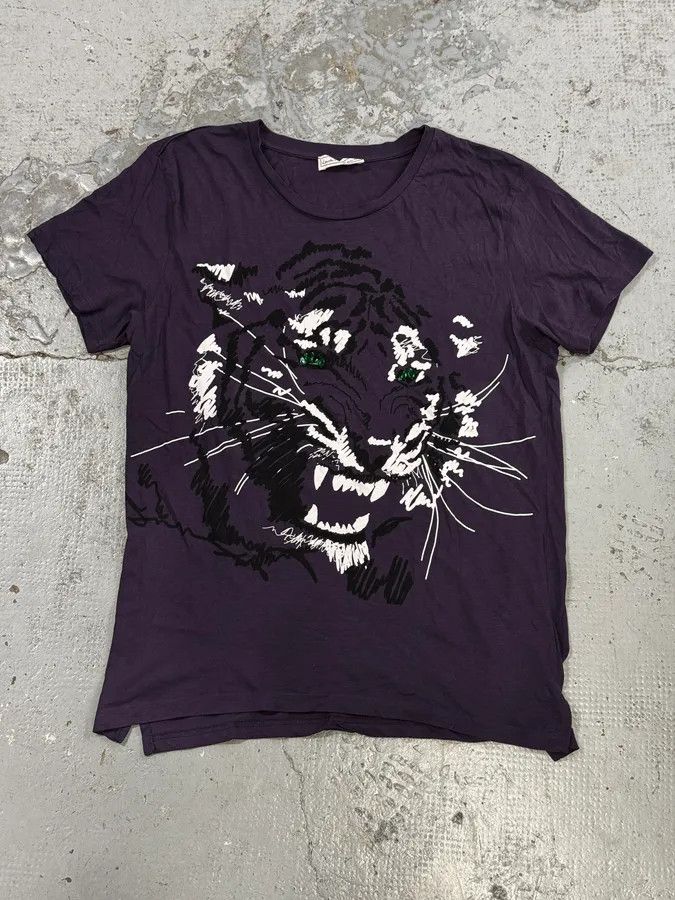 Lanvin 2010s Lanvin X H&M Purple Tiger Gems Graphic T-Shirt Size US M / EU 48-50 / 2 - 1 Thumbnail