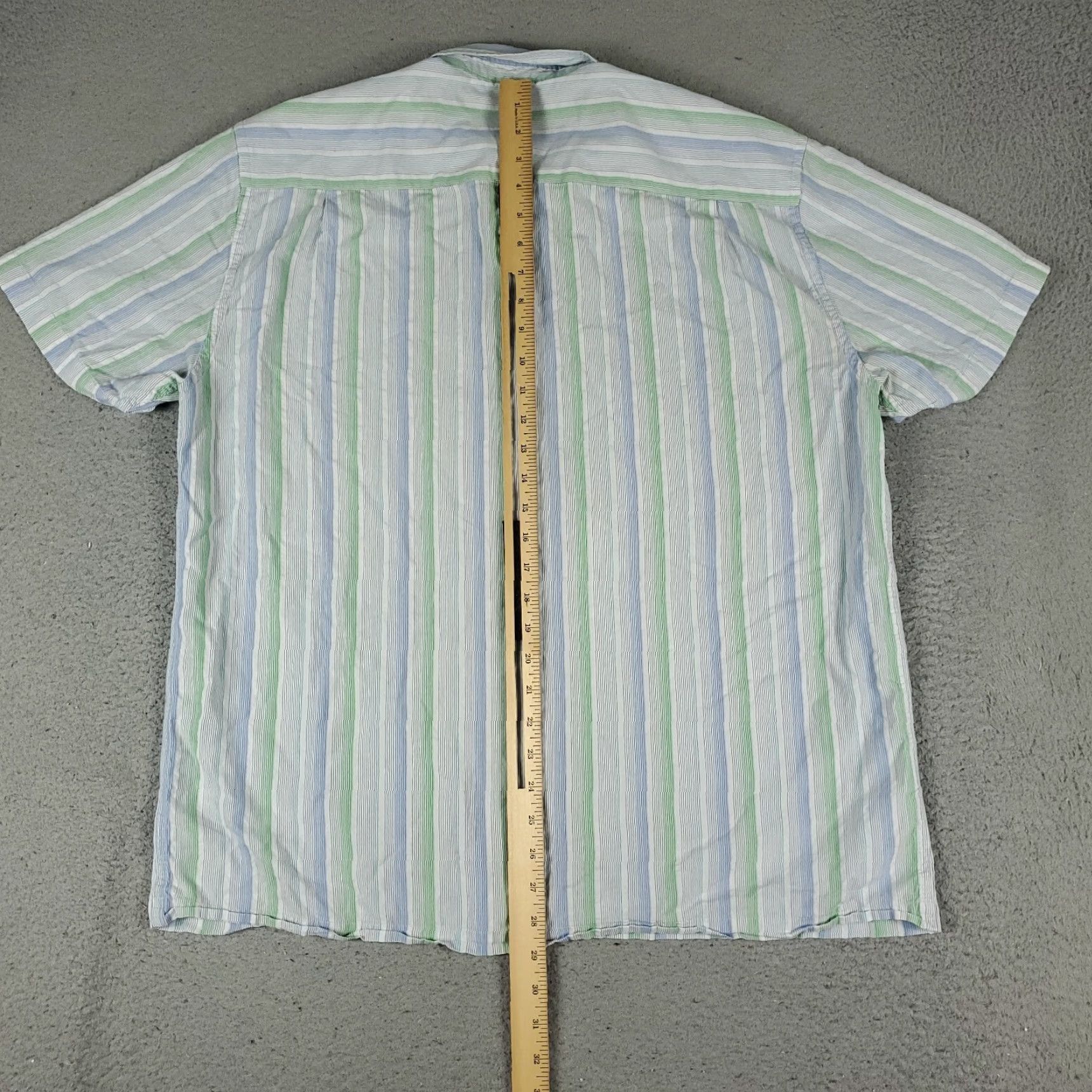 Tommy Bahama Tommy Bahama Button-Up Shirt Mens XL Blue Green Striped Cotton Short Sleeve Tropical Size US XL / EU 56 / 4 - 4 Thumbnail