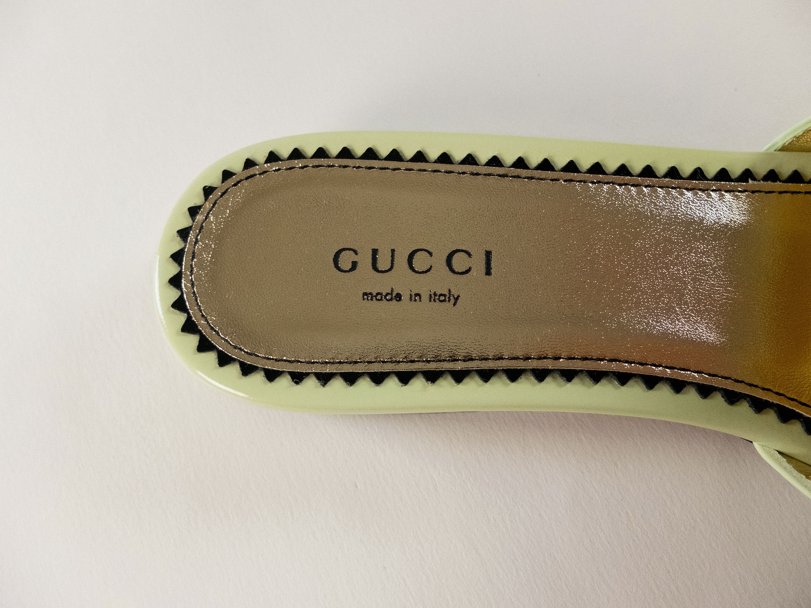 Gucci GUCCI green crystal snake head slide sandals slippers Size US 7.5 / IT 37.5 - 6 Thumbnail