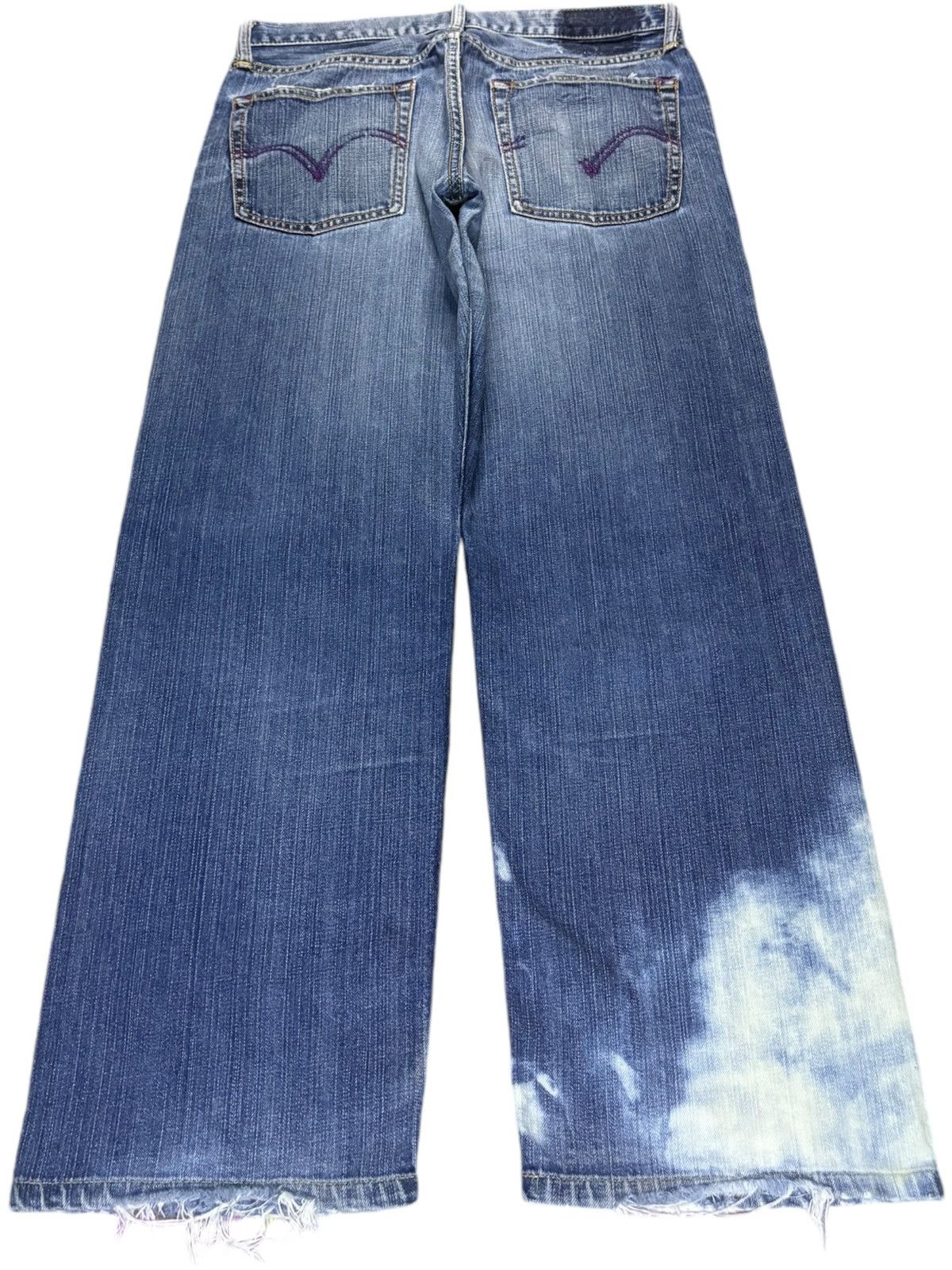 Levi's Vintage 90s Levis Bleached Wash Distressed Baggy Jeans Size US 33 - 2 Thumbnail