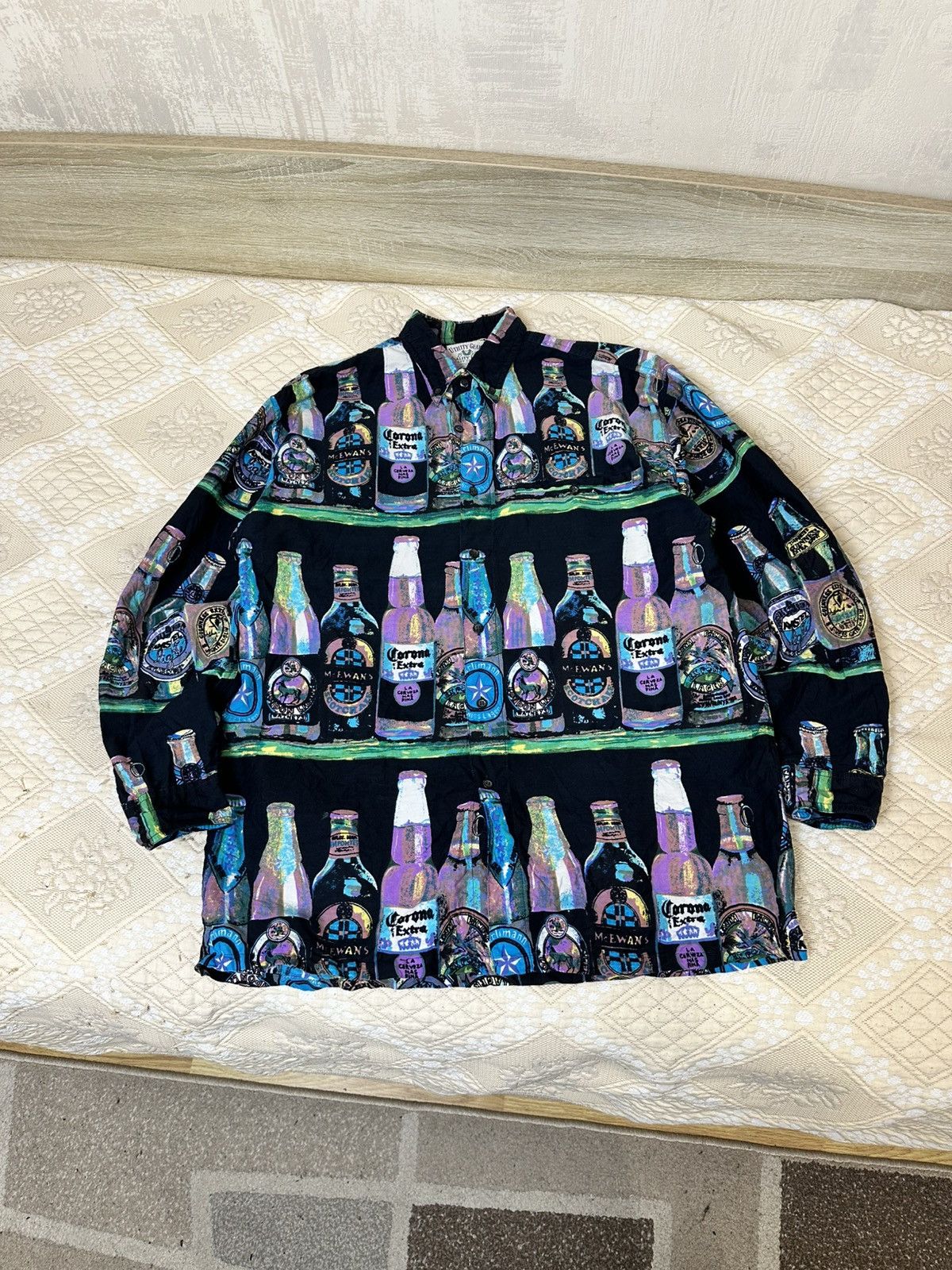 Mambo 🔥 Corona Extra Beer Big Art Button Up Shirt Guinness Versace Size US M / EU 48-50 / 2 - 6 Thumbnail