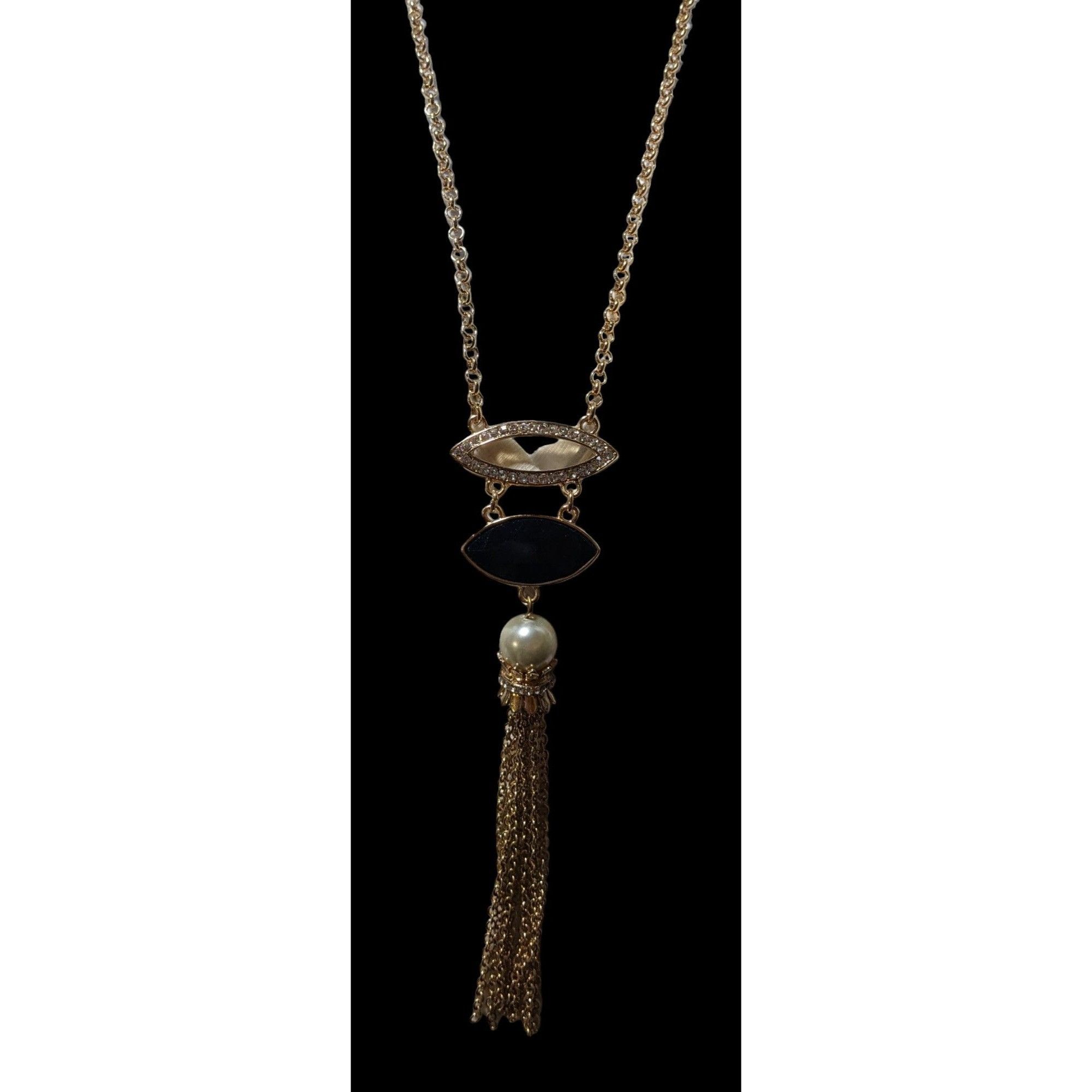 Other Elegant Glam Gemmed Gold Tassel Necklace Size ONE SIZE - 4 Thumbnail
