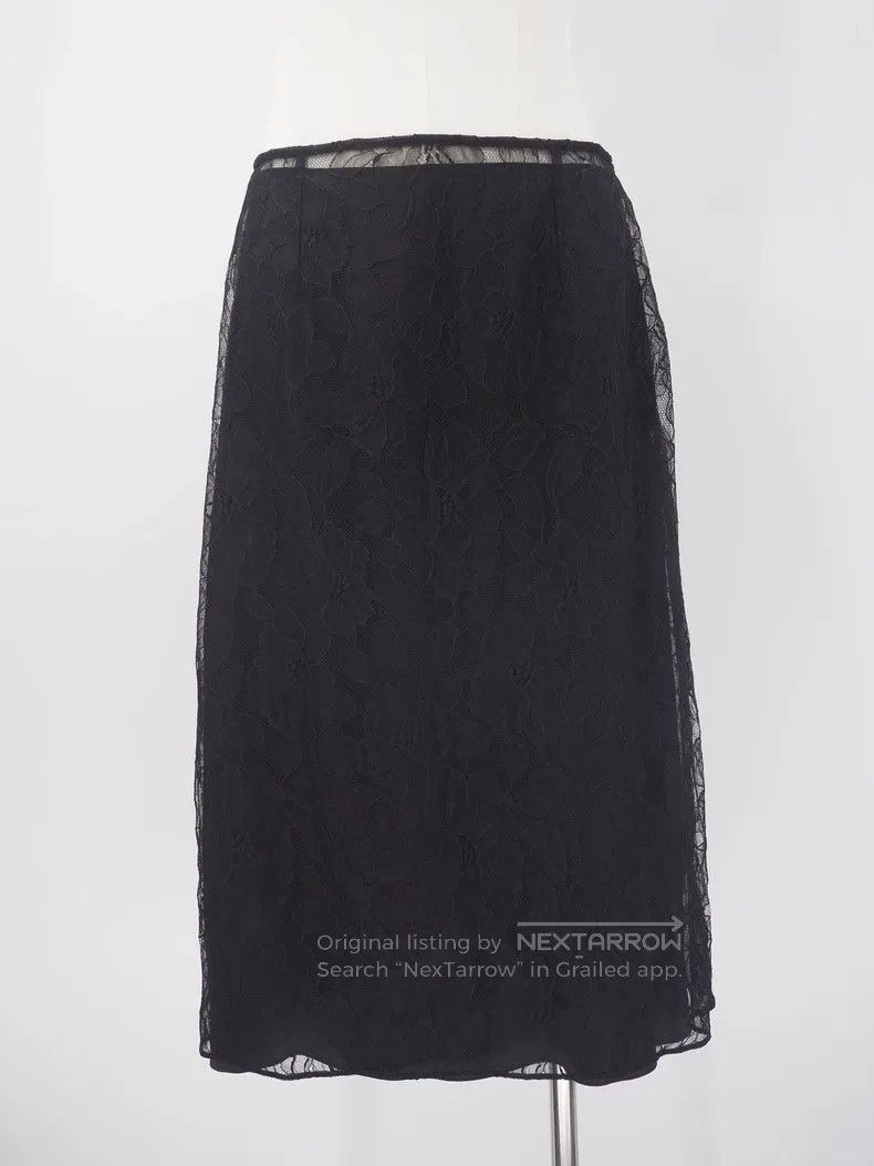 Dior Dior size M Black lace hollowed-out silk lined skirt Size 23" - 1 Thumbnail