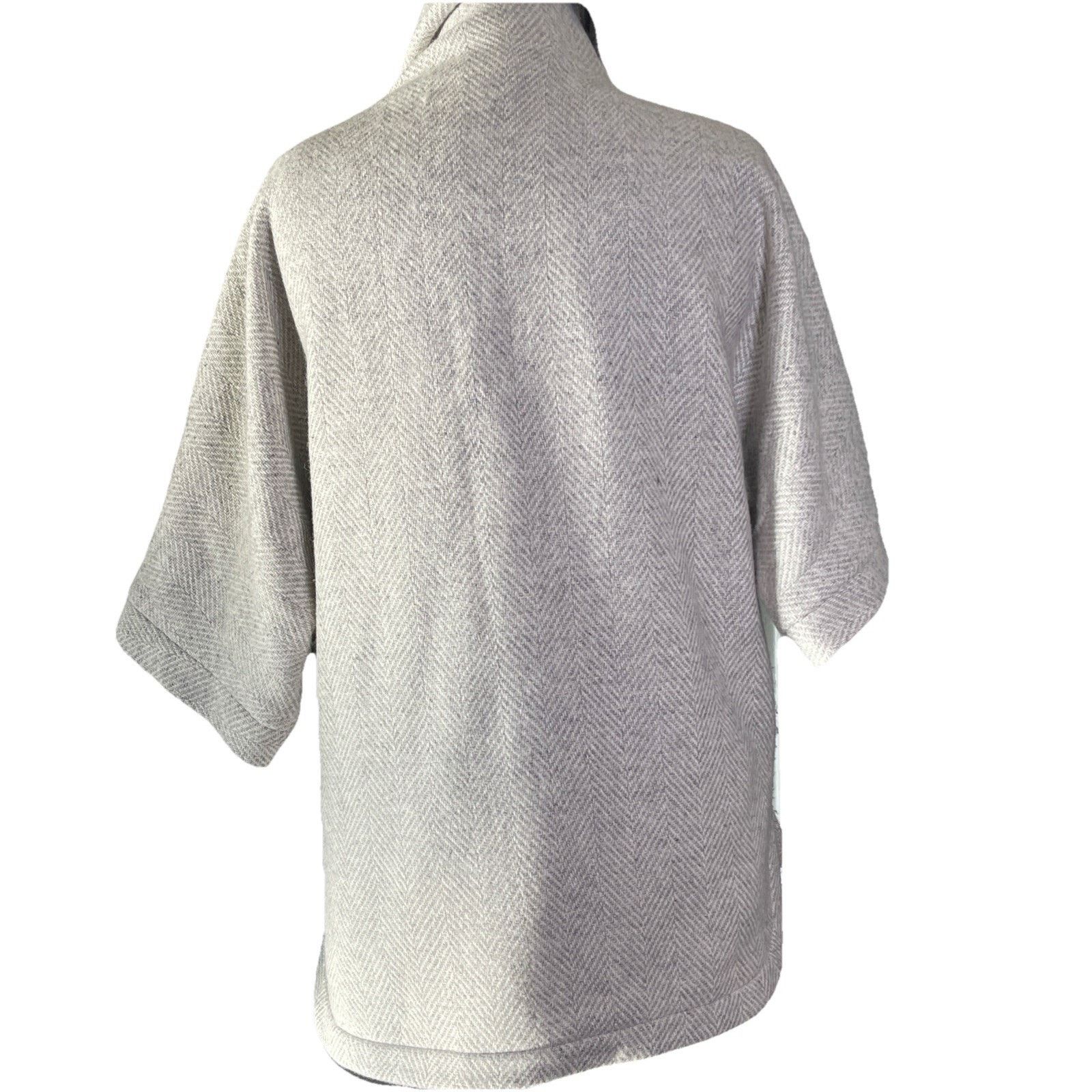 J.Crew J. Crew Herringbone Cowlneck Wool Blend Poncho, XS Size XS / US 0-2 / IT 36-38 - 4 Thumbnail