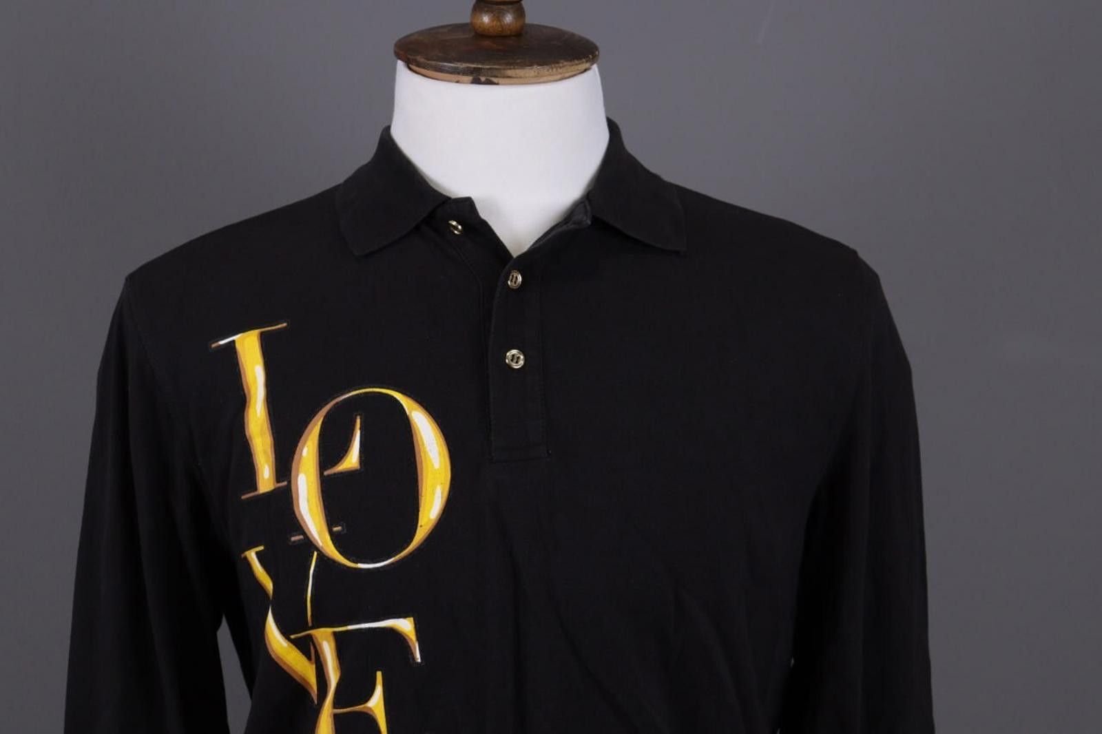 Moschino Love Moschino Black Big Gold Logo Polo Shirt Size M Size US L / EU 52-54 / 3 - 2 Thumbnail