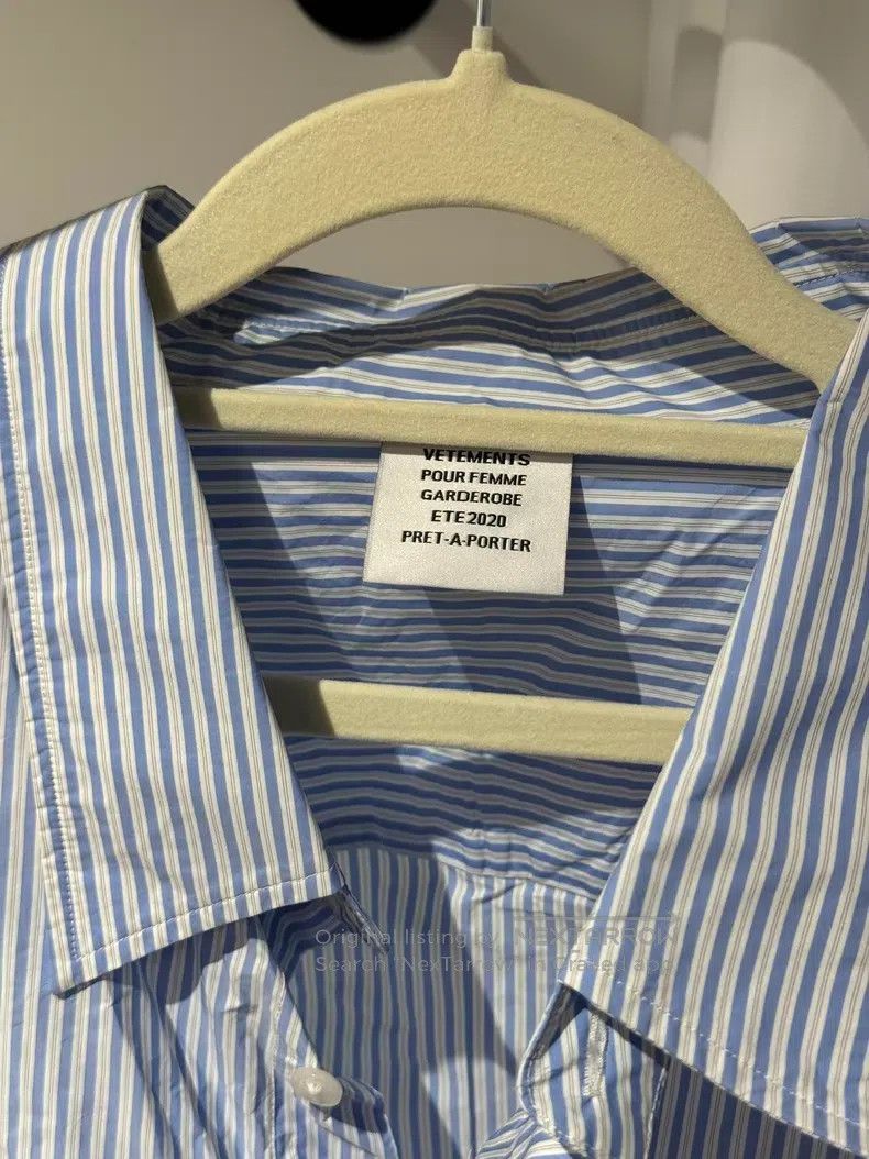 Vetements VETEMENTS Navy and White Striped Shirt Size US M / EU 48-50 / 2 - 6 Thumbnail