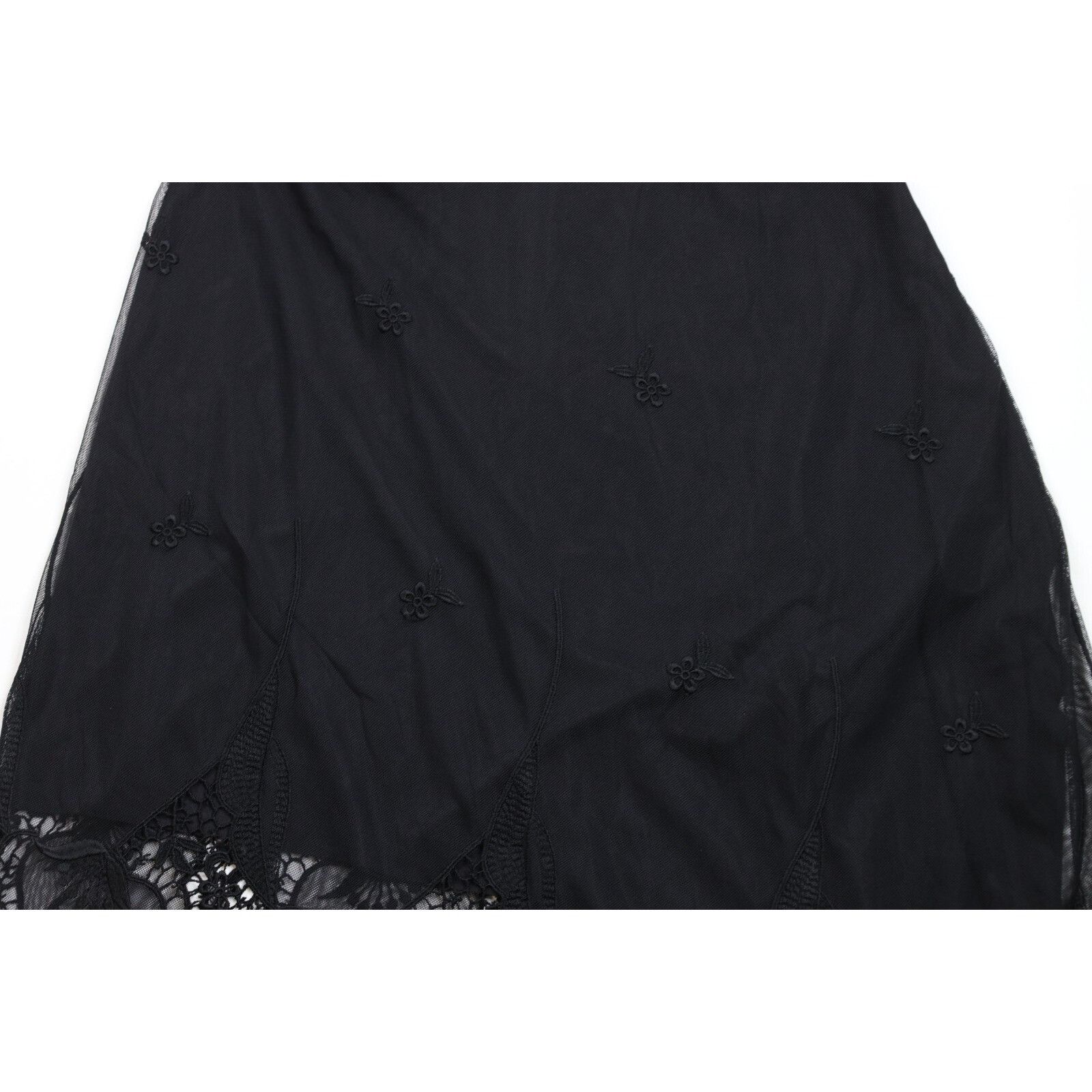 Vintage Vintage 90s Cache Lace Knit Flower Asymmetric Skirt Size 30" / US 8 / IT 44 - 3 Thumbnail