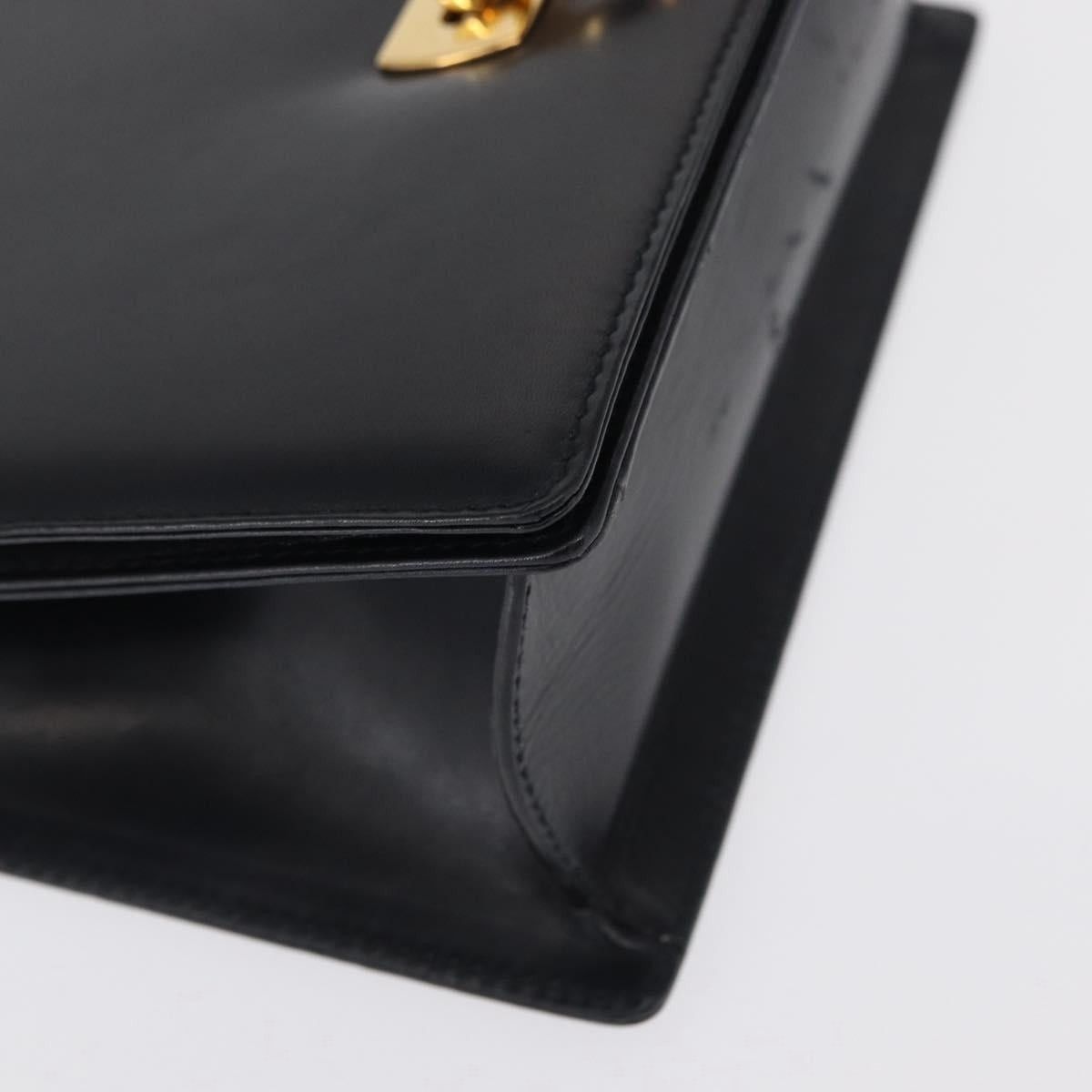 Salvatore Ferragamo Gancini Shoulder Bag Leather Navy Gold A