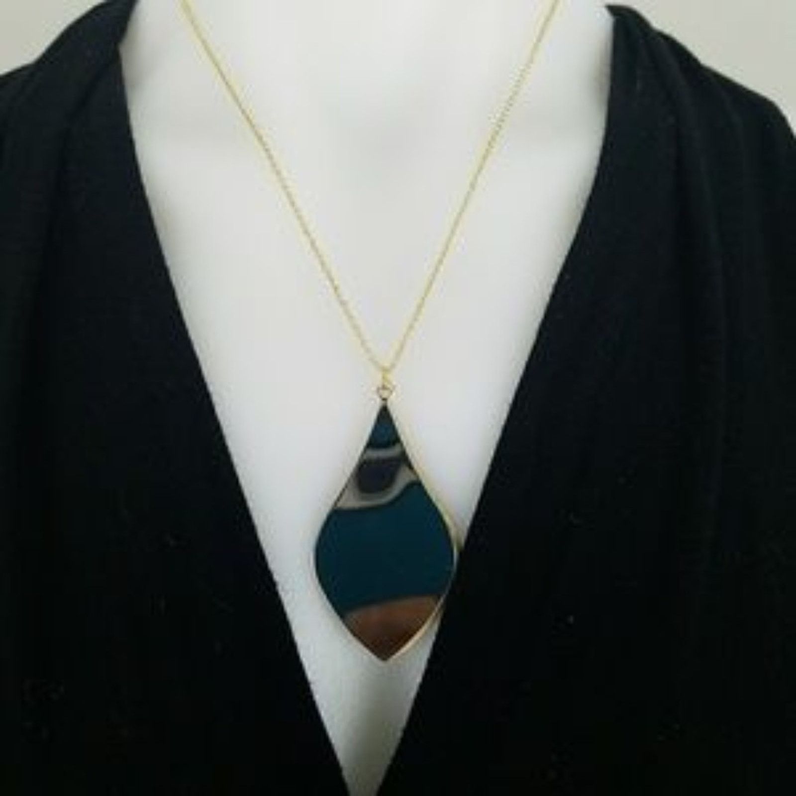 Other 18K Gold Plated Teardrop Glitter Pendant Necklace Size ONE SIZE - 5 Thumbnail