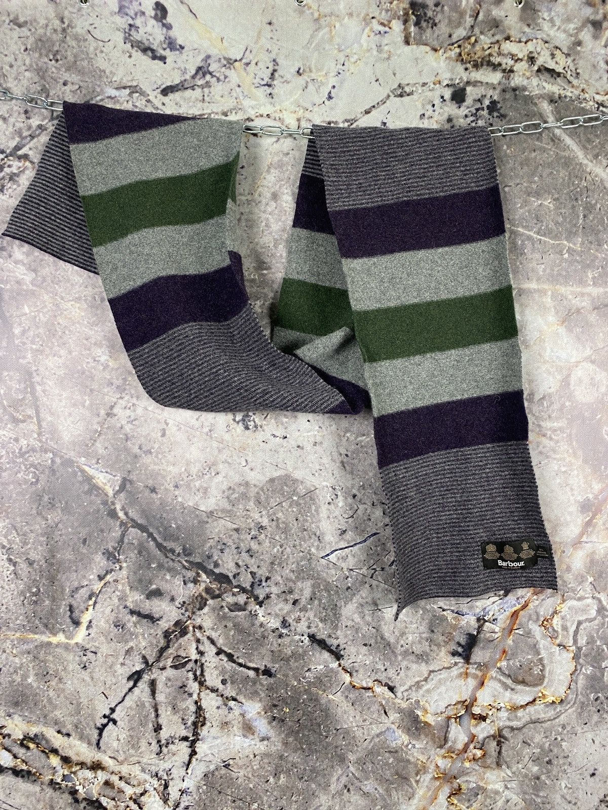 Barbour × Vintage Men’s Sheep Wool Scarf Barbour Luxury Streetwear Size ONE SIZE - 4 Thumbnail