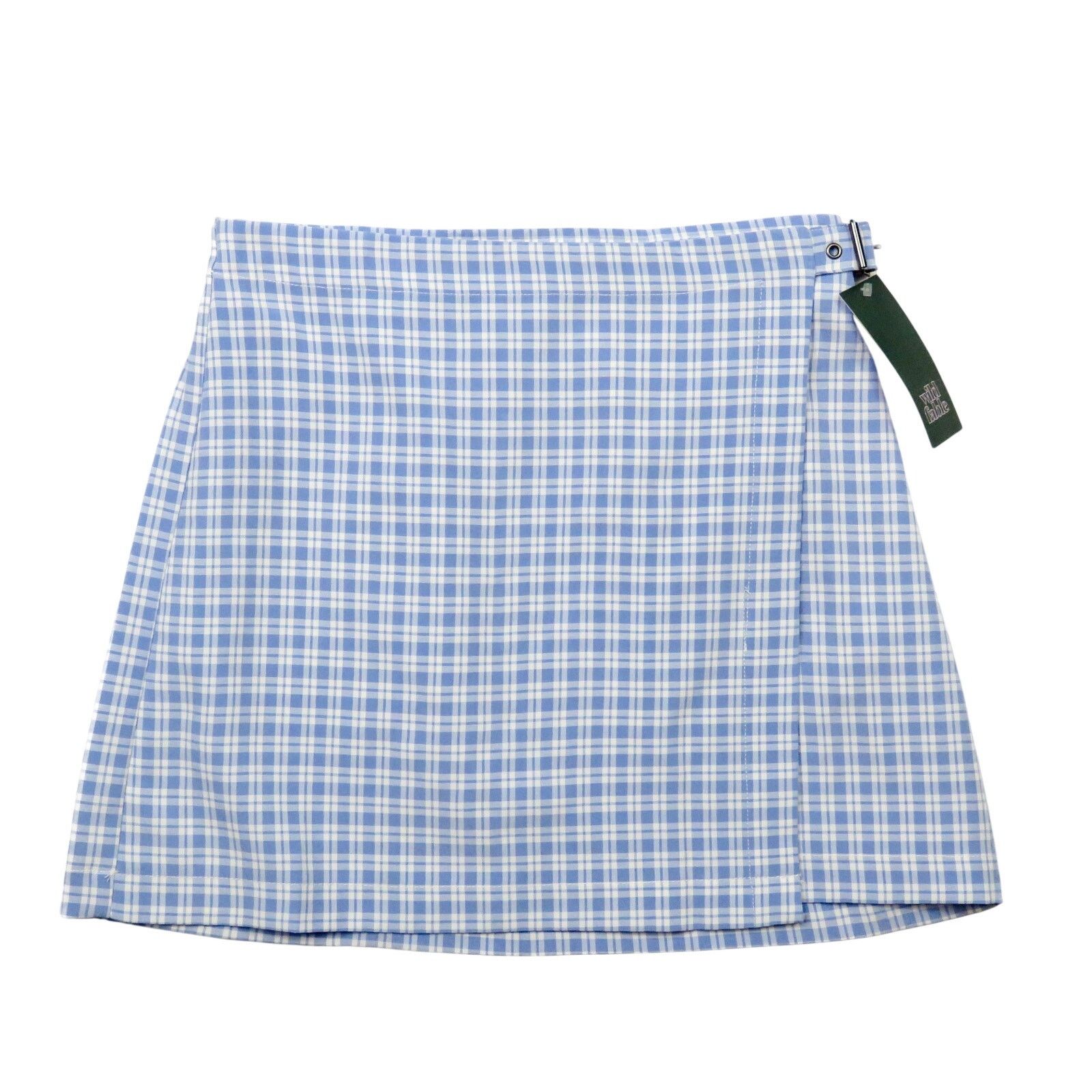 Target Basics Wild Fable Blue White Gingham Plaid Wrap Mini Skirt XS Size 26" / US 2 / IT 38 - 1 Thumbnail