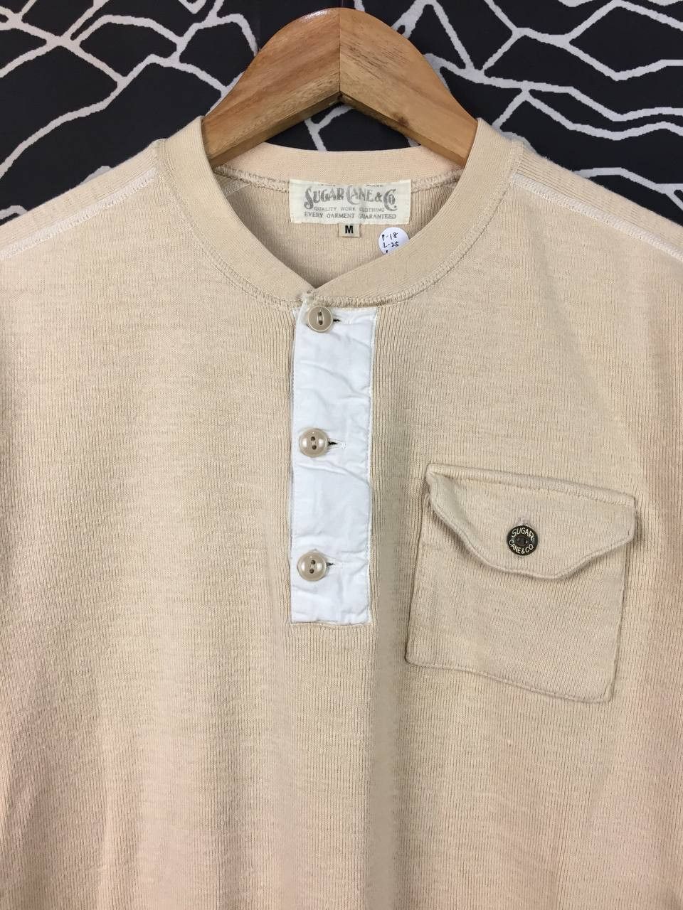 Sugar Cane Vtg Sugar Cane Toyo Enterprise Thermal Pocket Henley Tee Size US S / EU 44-46 / 1 - 3 Thumbnail
