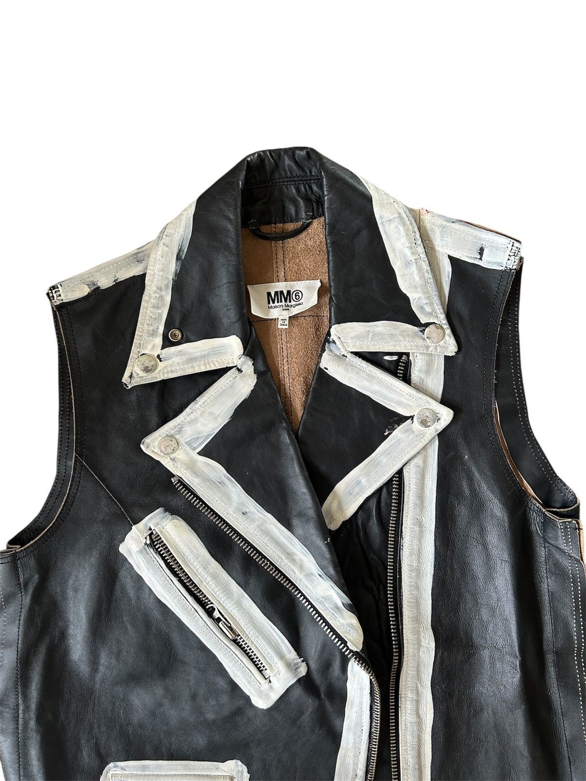 MM6 MM6 Maison Martin Margiela Painted Leather Vest Size US L / EU 52-54 / 3 - 3 Thumbnail