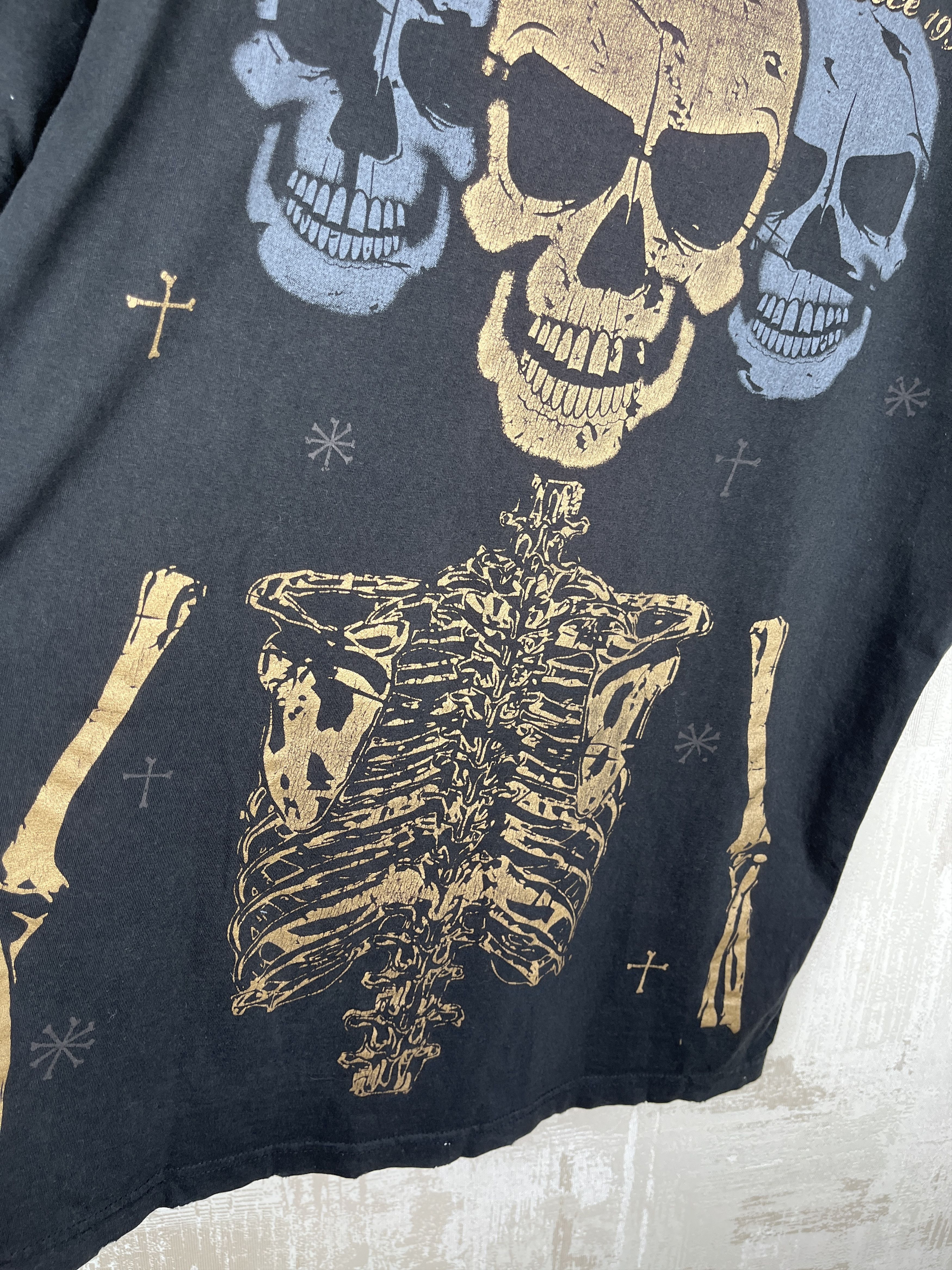 No Fear Vintage No Fear Prestige Apparel Skulls Distressed T-shirt Size US M / EU 48-50 / 2 - 20 Thumbnail