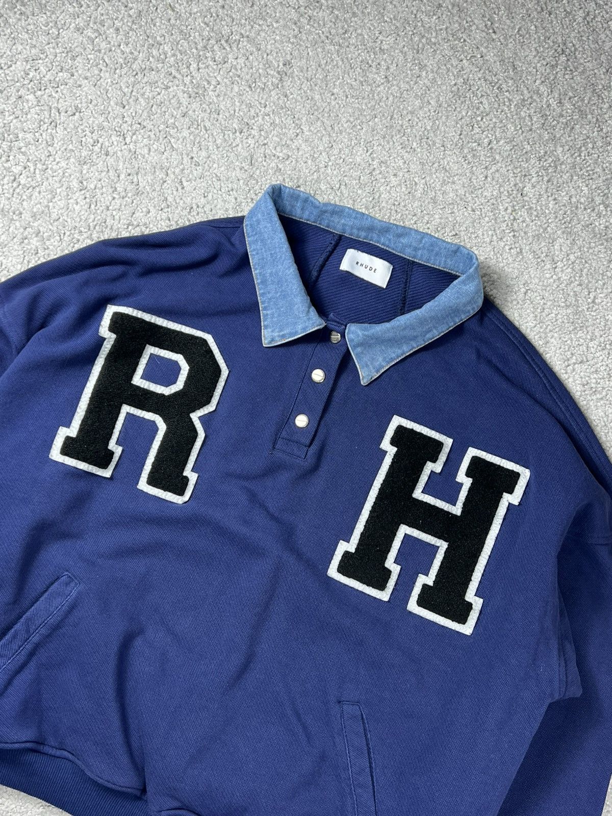 Rhude Rhude RH Collegiate Longsleeve Rugby “Navy” Size M Size US M / EU 48-50 / 2 - 5 Thumbnail