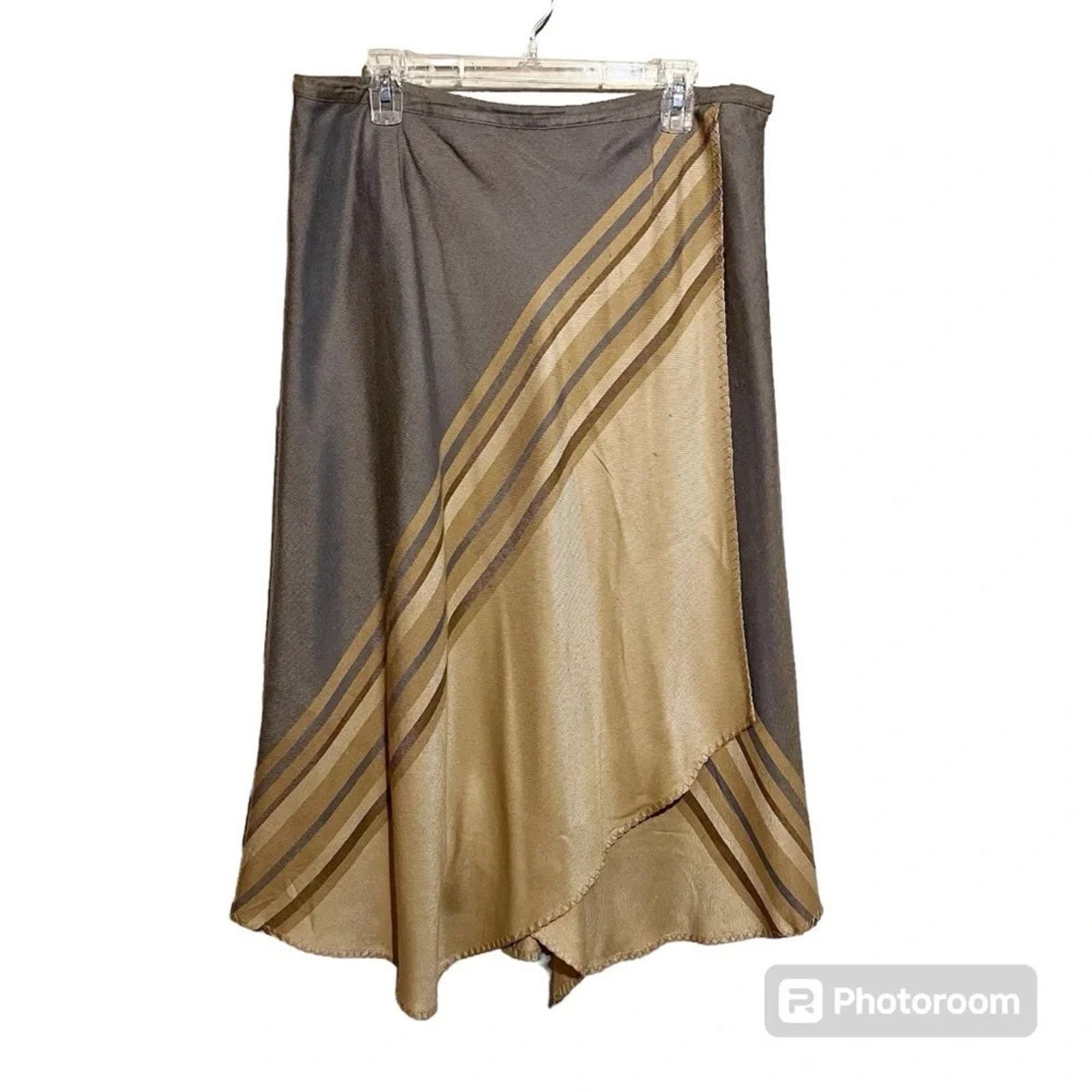 Coldwater Creek Coldwater Creek Boho Faux Wrap Midi Skirt Draped Sz L Size 32" / US 10 / IT 46 - 1 Thumbnail