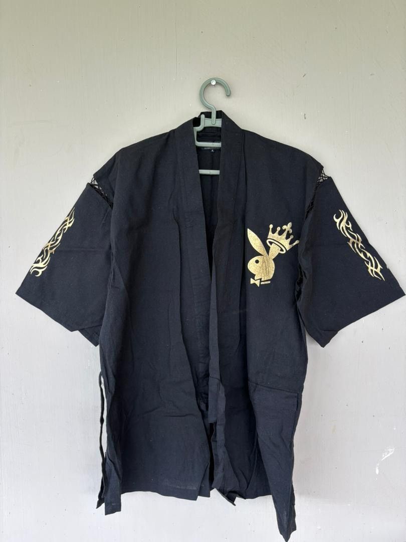 Playboy Vtg Playboy Noragi Kimono Jacket Gold Logo Design Size US M / EU 48-50 / 2 - 1 Thumbnail