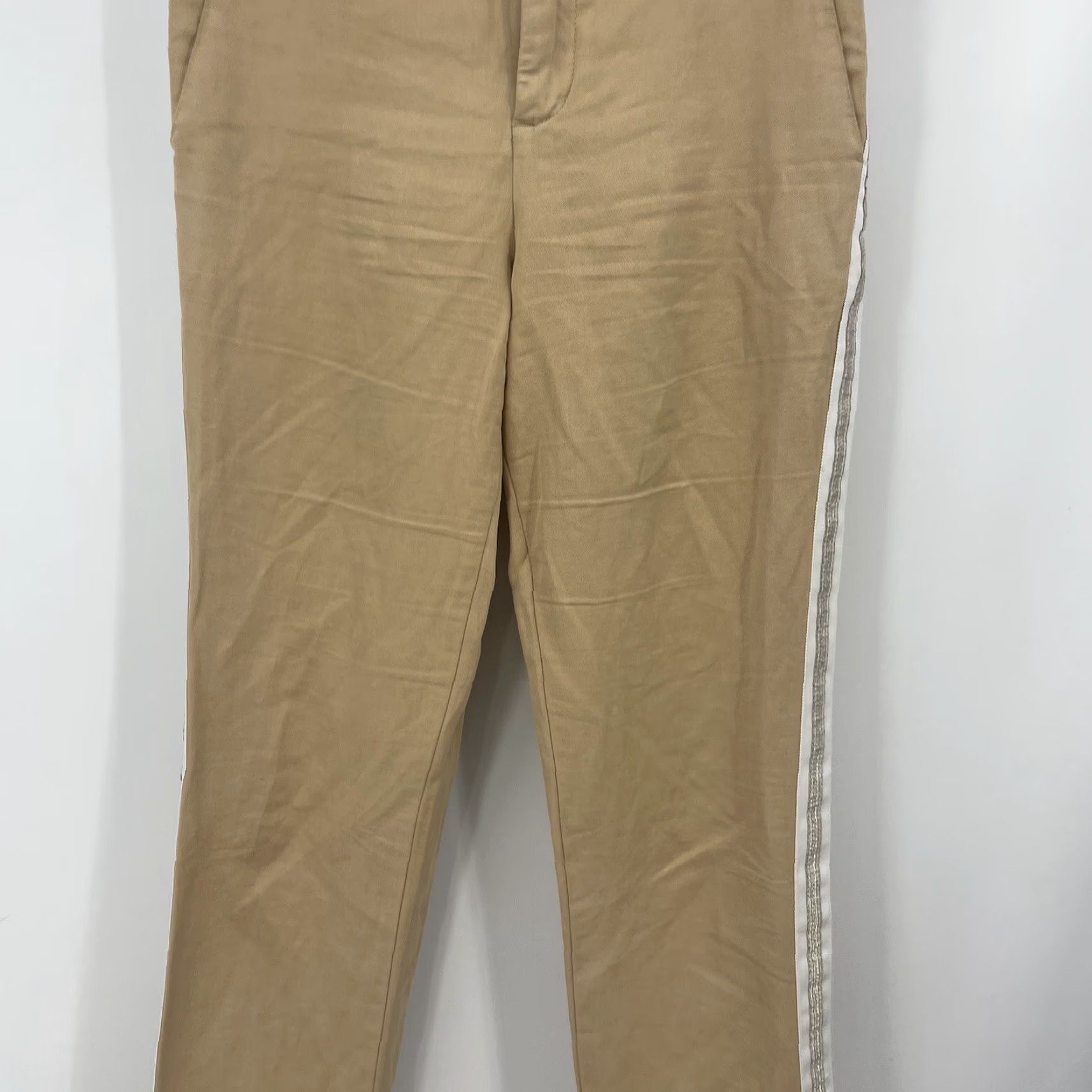 Zadig & Voltaire Zadig & Voltaire Pomelo Pants Women S Linen Beige Flat Front Straight Ankle Bohemian Preppy Women Size 28" / US 6 / IT 42 - 4 Thumbnail