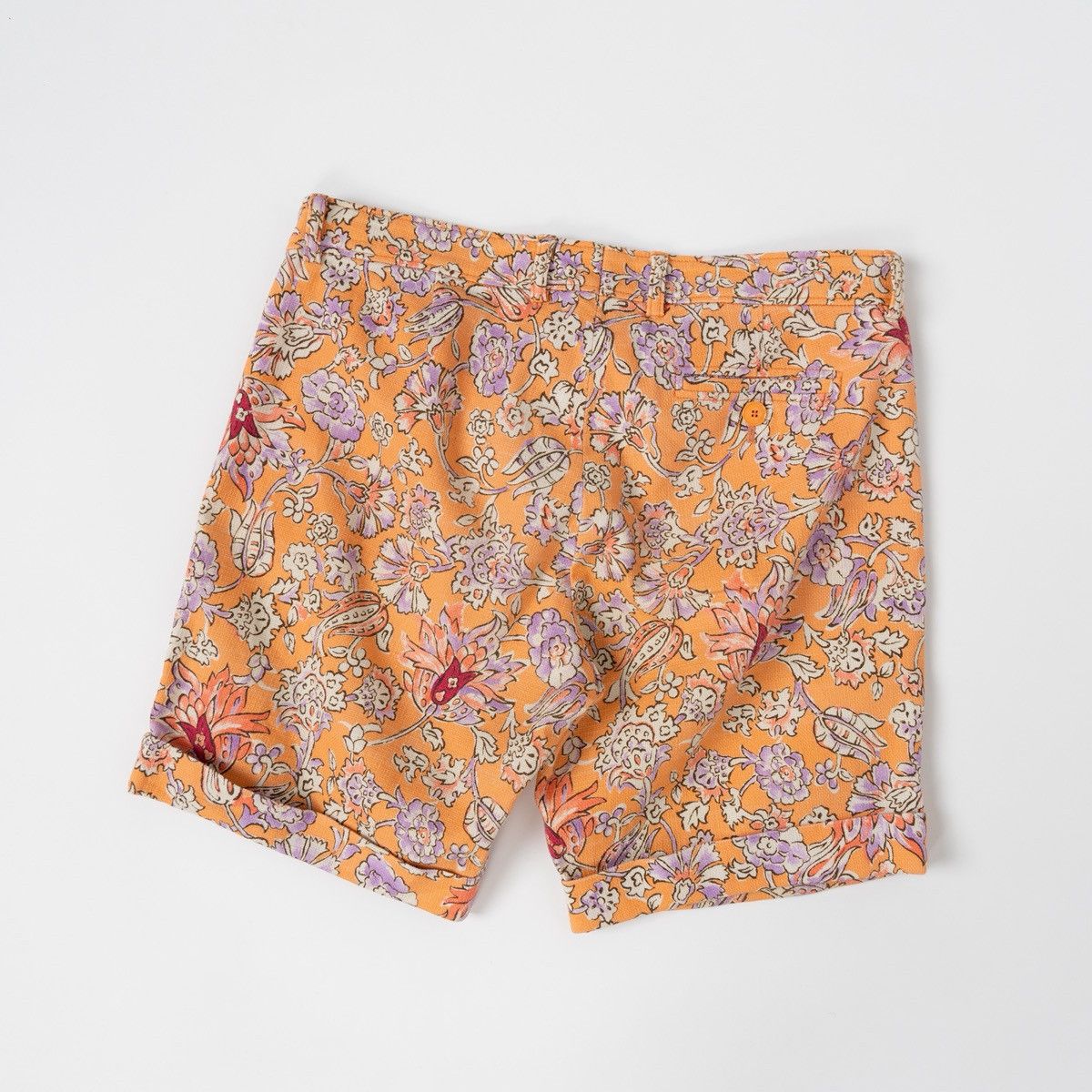 Bogner Bogner Womens Floral Orange Shorts Zip Closure Summer Casual Size 32" / US 10 / IT 46 - 2 Thumbnail