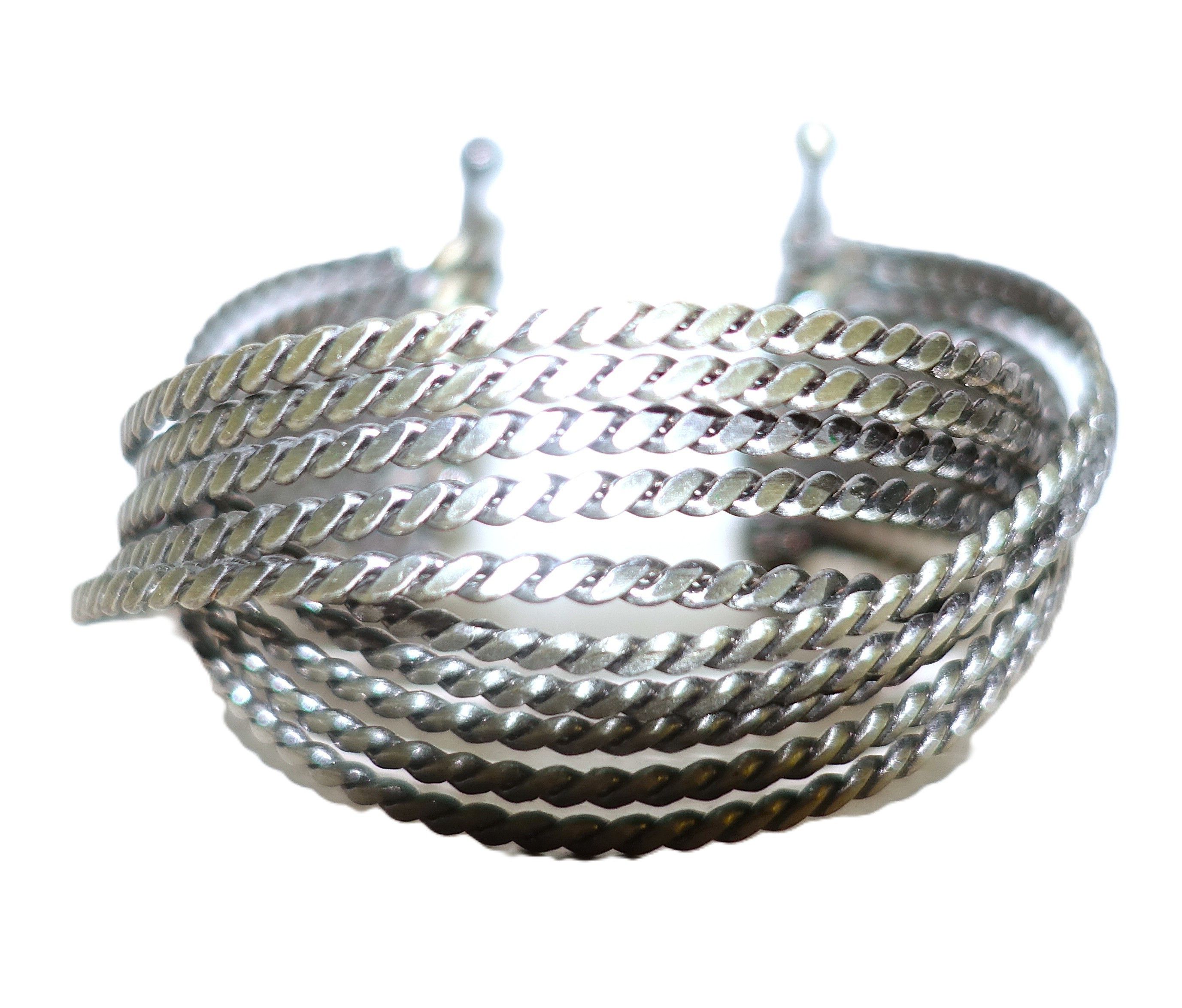 Vintage Silver tone Multi Strand Cuff Bracelet Size ONE SIZE - 2 Thumbnail
