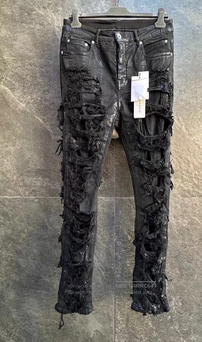 Rick Owens rick owens distressed black denim pants. Size US 33 - 1 Thumbnail