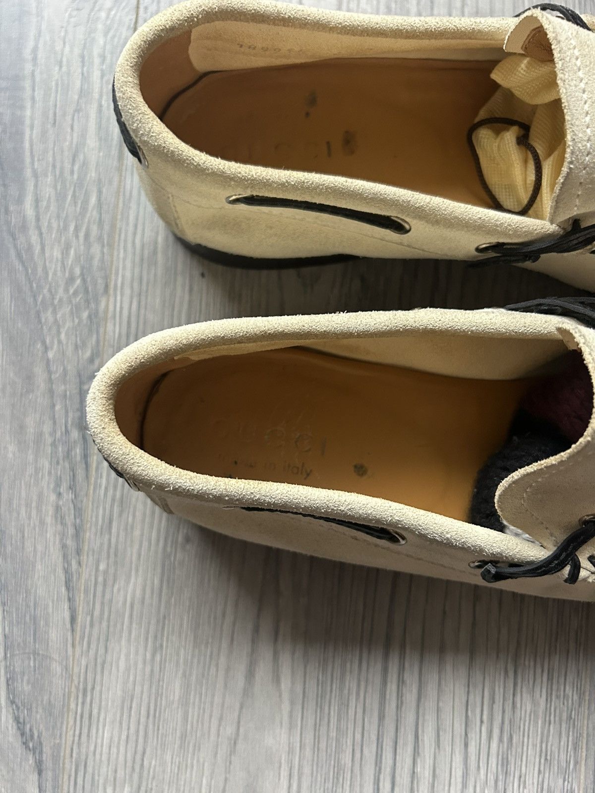 Gucci Beige Suede Moccasins w/ Contrast Whipstitch and Beads Size US 7.5 / EU 40-41 - 4 Thumbnail