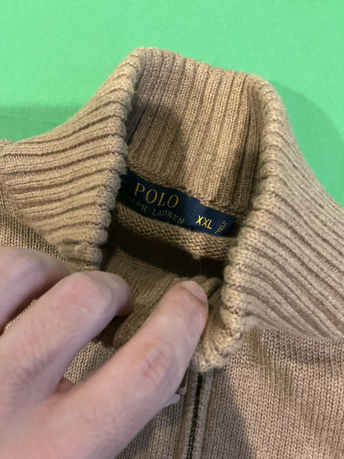 Polo Ralph Lauren × Vintage Vintage Tan Polo Ralph Lauren quarter zip Size US XXL / EU 58 / 5 - 3 Thumbnail