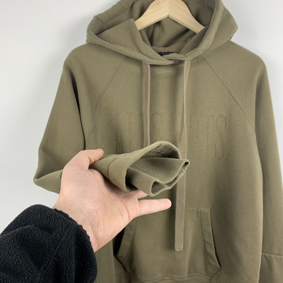 Allsaints Allsaints Big Logo Hoodie Khaki Green Designer Luxury Size XS / US 0-2 / IT 36-38 - 13 Thumbnail