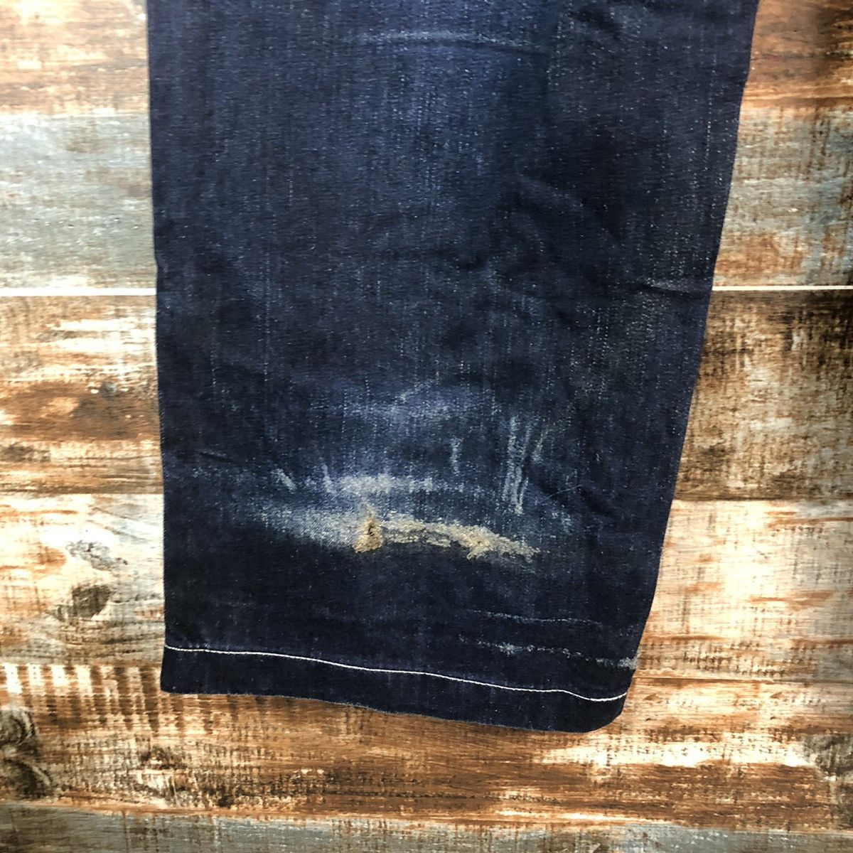 Japanese Brand DL GU Blue faded Denim jeans vintage Pants #C009 Size US 35 - 19 Thumbnail