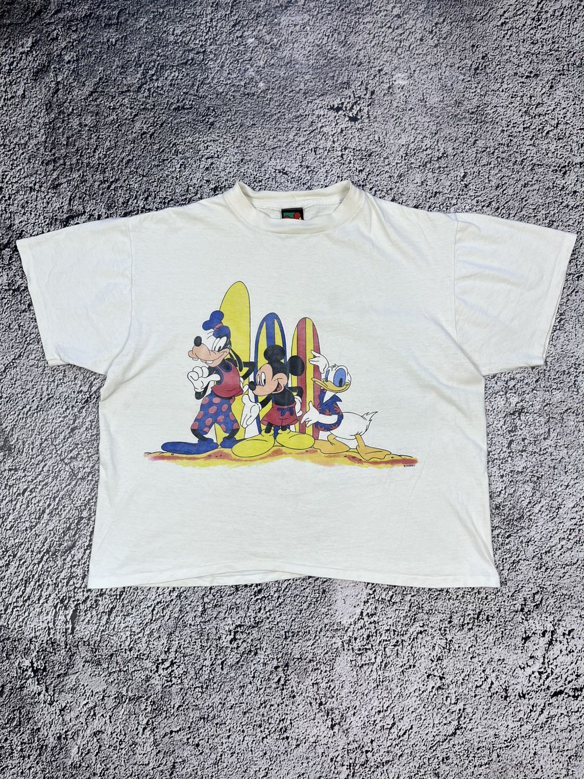 Mickey Unlimited 90s Mickey Mouse Surf art tee boxy fit unisex yellowed L Size US L / EU 52-54 / 3 - 1 Thumbnail