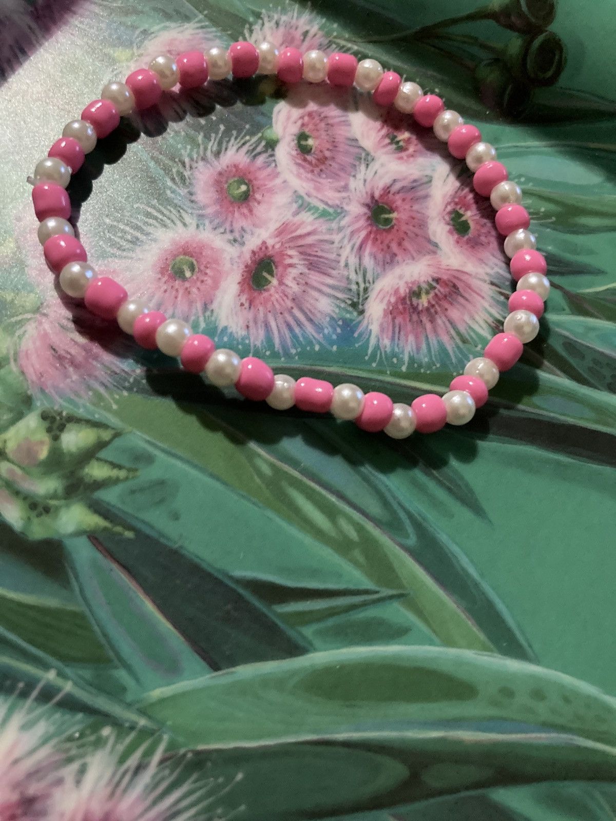 Other Pink and faux pearl beaded bracelet Size ONE SIZE - 2 Thumbnail