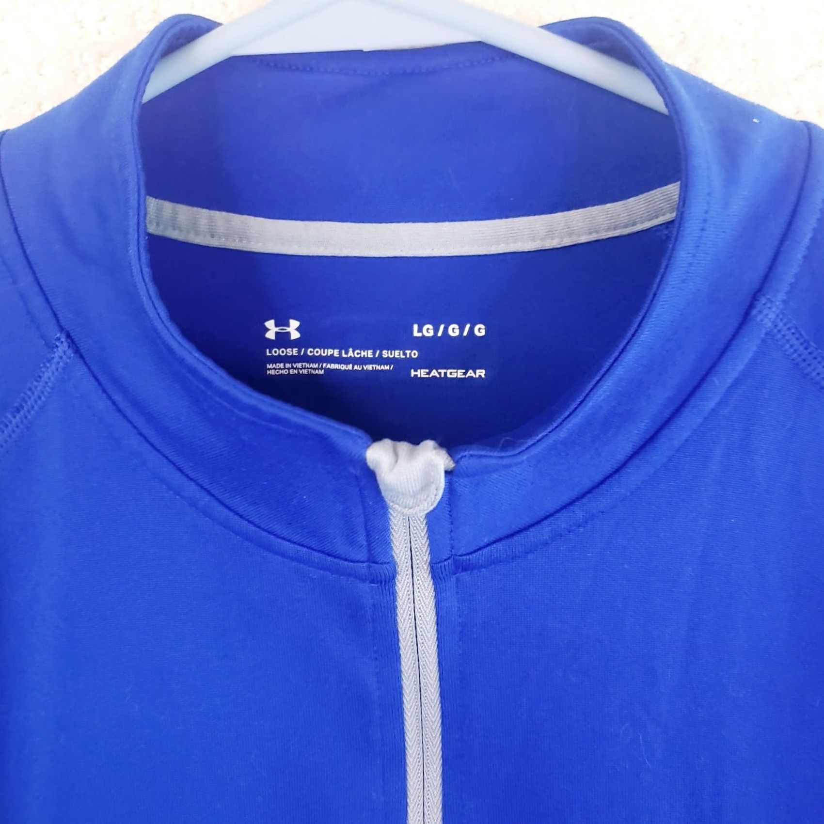 Under Armour Under Armour HeatGear Shirt Mens Large Blue Long Sleeve 1/4 Zip Mock Neck Activewear Pullover Size US L / EU 52-54 / 3 - 7 Thumbnail