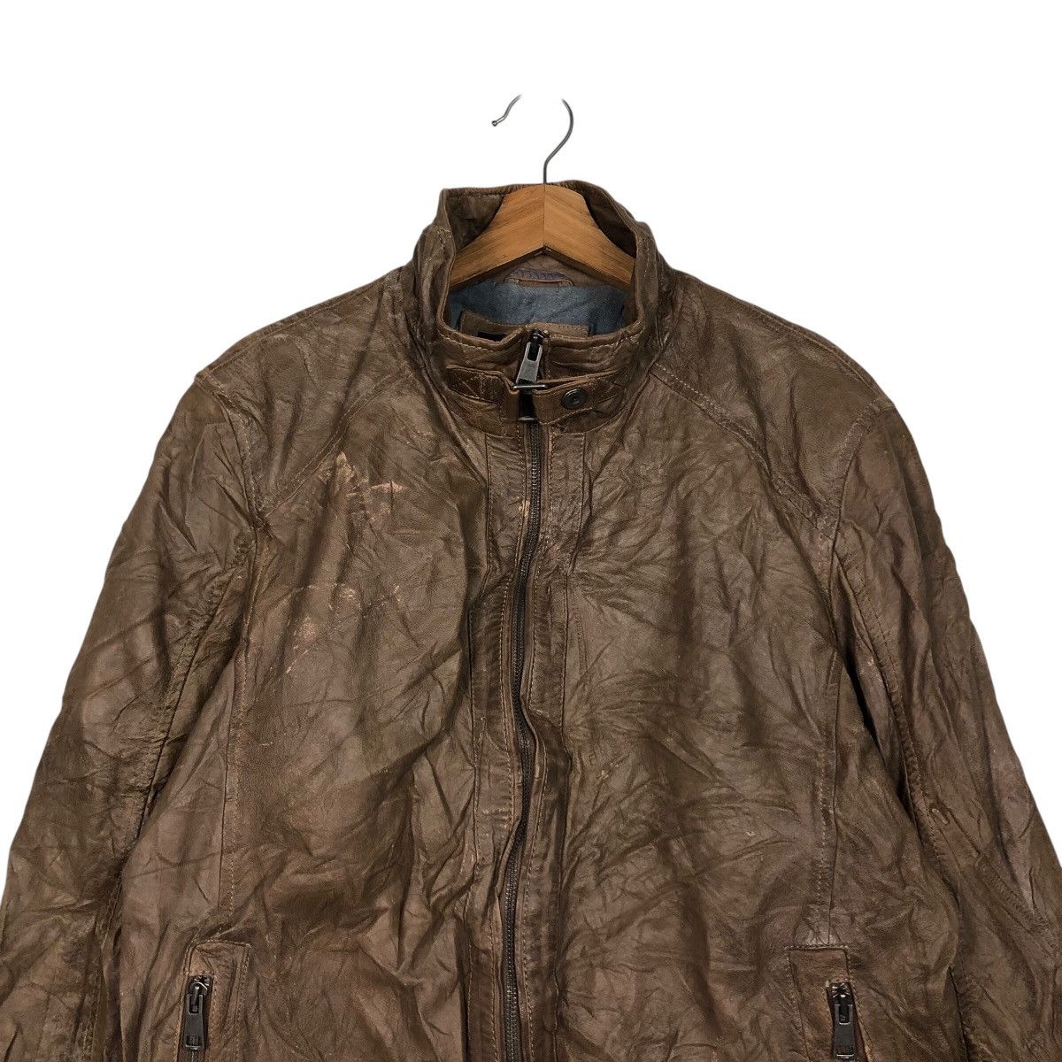 Japanese Brand 📌Vintage Genuine Leather Biker Jacket Angelo Litrico Size US XXL / EU 58 / 5 - 4 Thumbnail