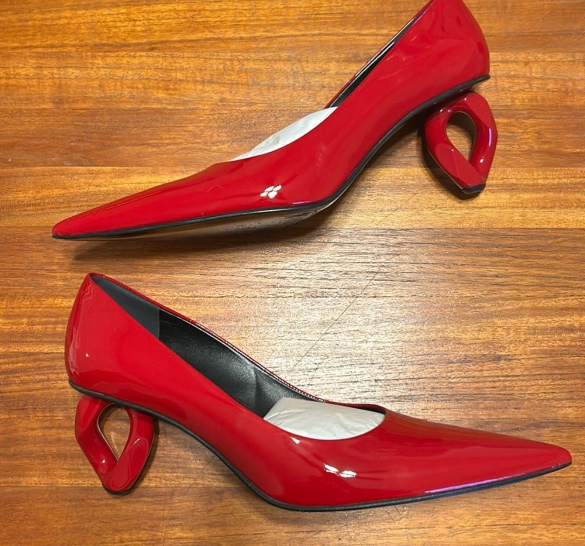 Jw Anderson Chain Heel Leather Pumps Red Great Condition
