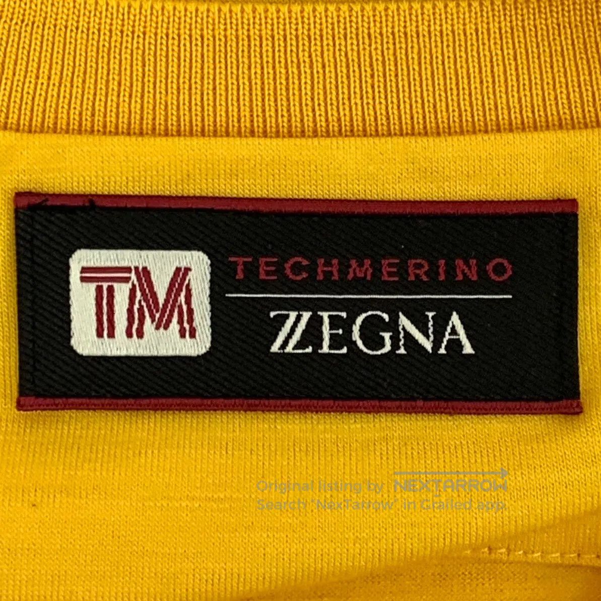 Ermenegildo Zegna Zegna Yellow Logo Patch Wool Round Neck Short Sleeve T-Shi Size US S / EU 44-46 / 1 - 6 Thumbnail