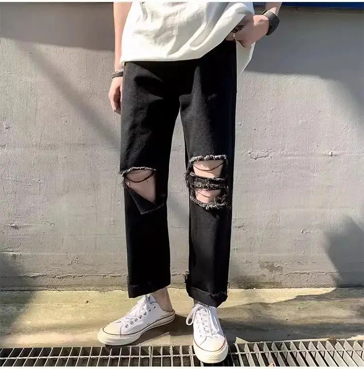 Japanese Brand Straight and loose ripped jeans Size US 30 / EU 46 - 2 Thumbnail