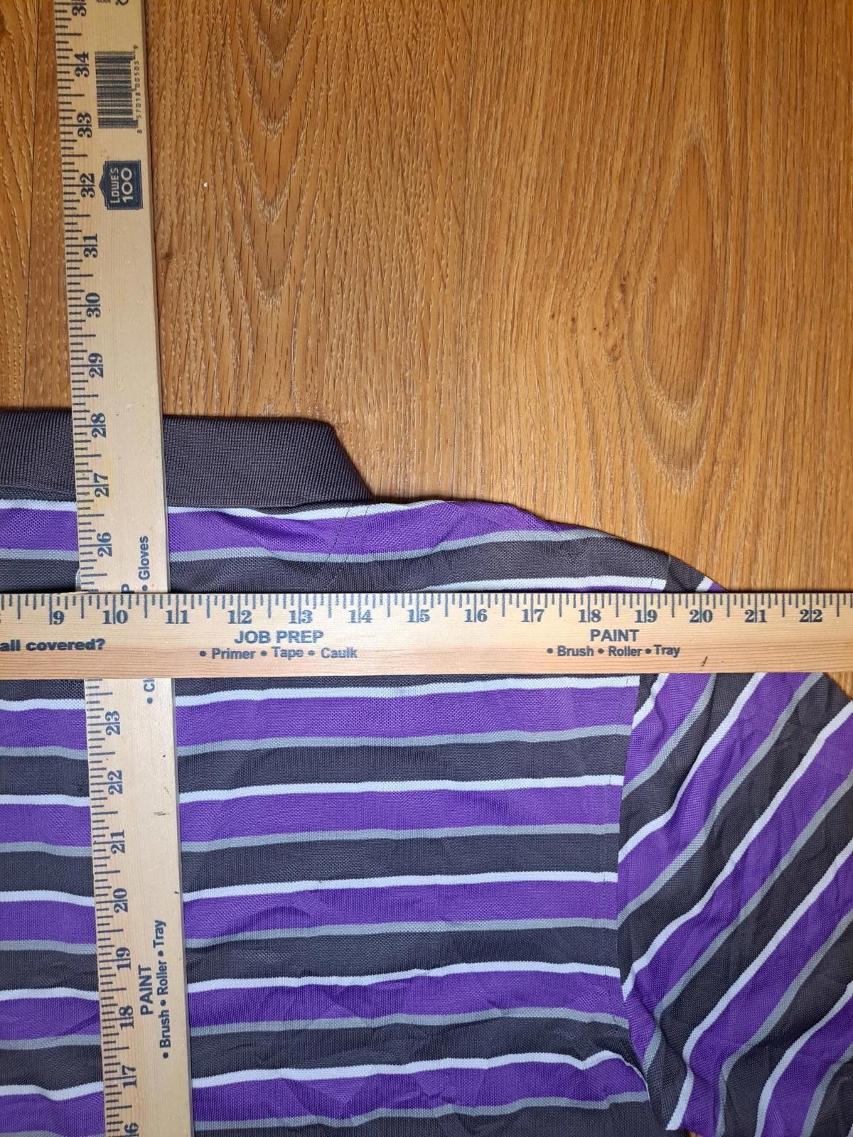 Footjoy FootJoy Golf Polo Shirt Mens Medium Purple Gray Striped Size US M / EU 48-50 / 2 - 6 Thumbnail