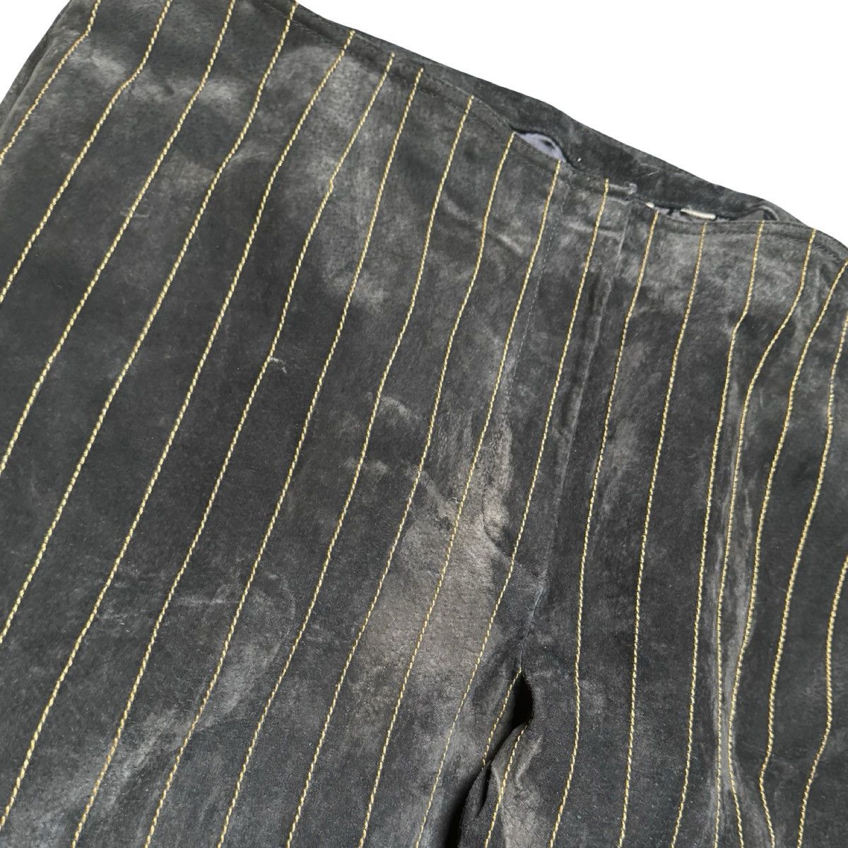 Wilsons Leather Wilsons Leather Maxima Pants 18 Navy Pinstripe Leather Size 39" - 2 Thumbnail