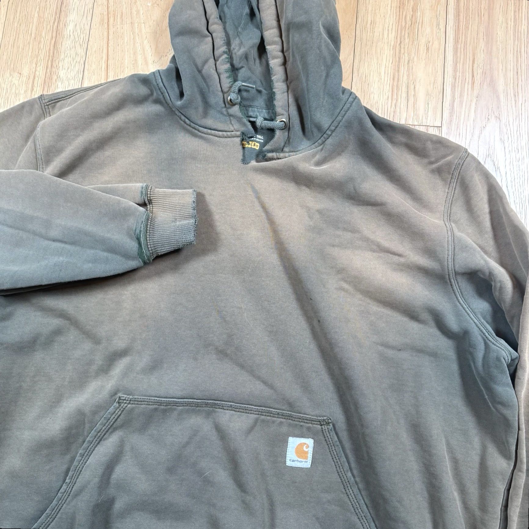 Carhartt VINTAGE Carhartt Hoodie Mens 3XL Tall Pullover Big & Tall 90s Sun Faded Green Blue Distressed Y2K Size US XXL / EU 58 / 5 - 4 Thumbnail