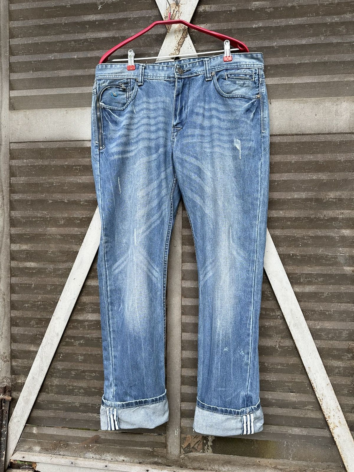 **rare**DIESEL X ADIDAS 3 Striped Lined Denim