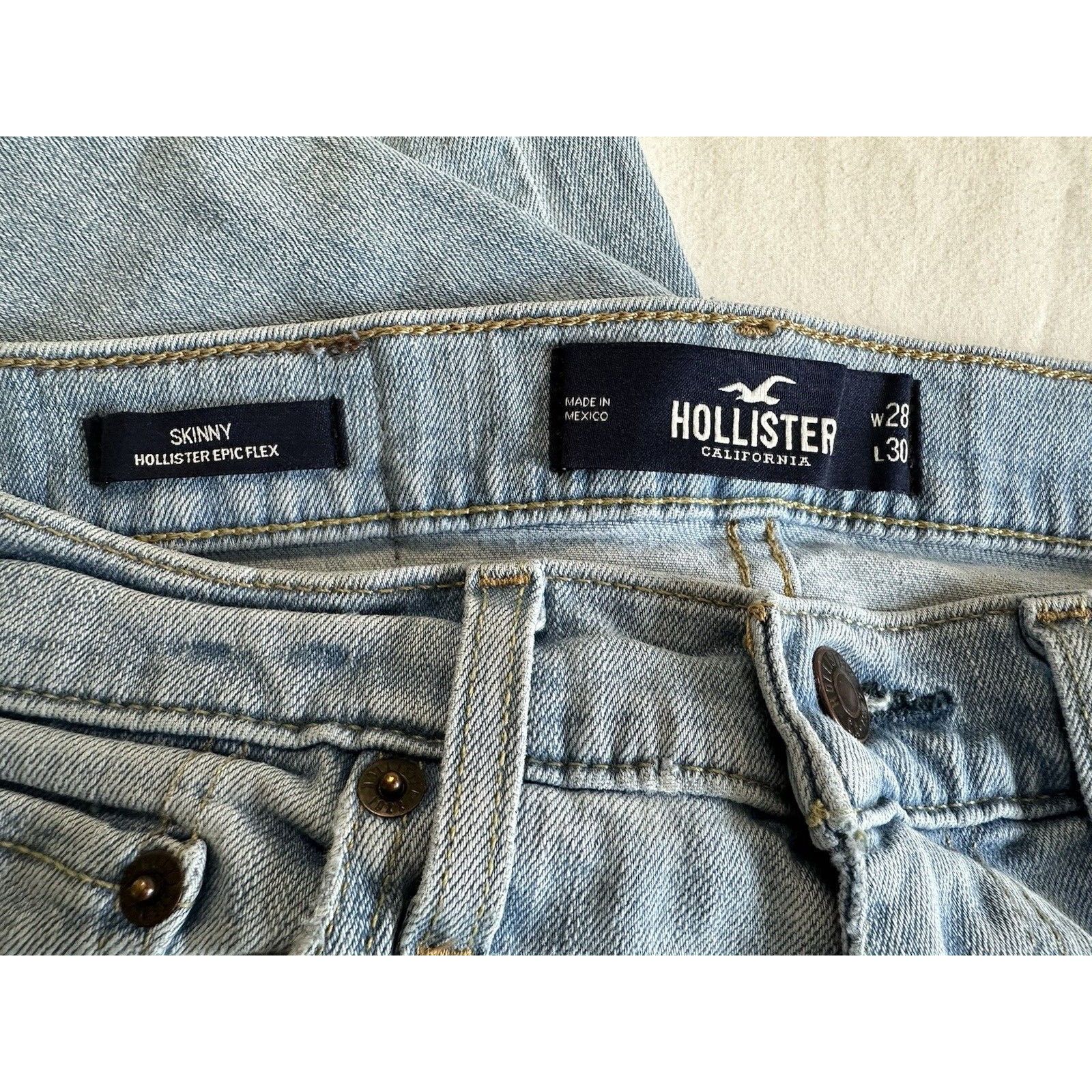 Hollister Hollister Calif 28x30 Epic Flex Skinny Light Blue Normcore Size US 28 / EU 44 - 5 Thumbnail